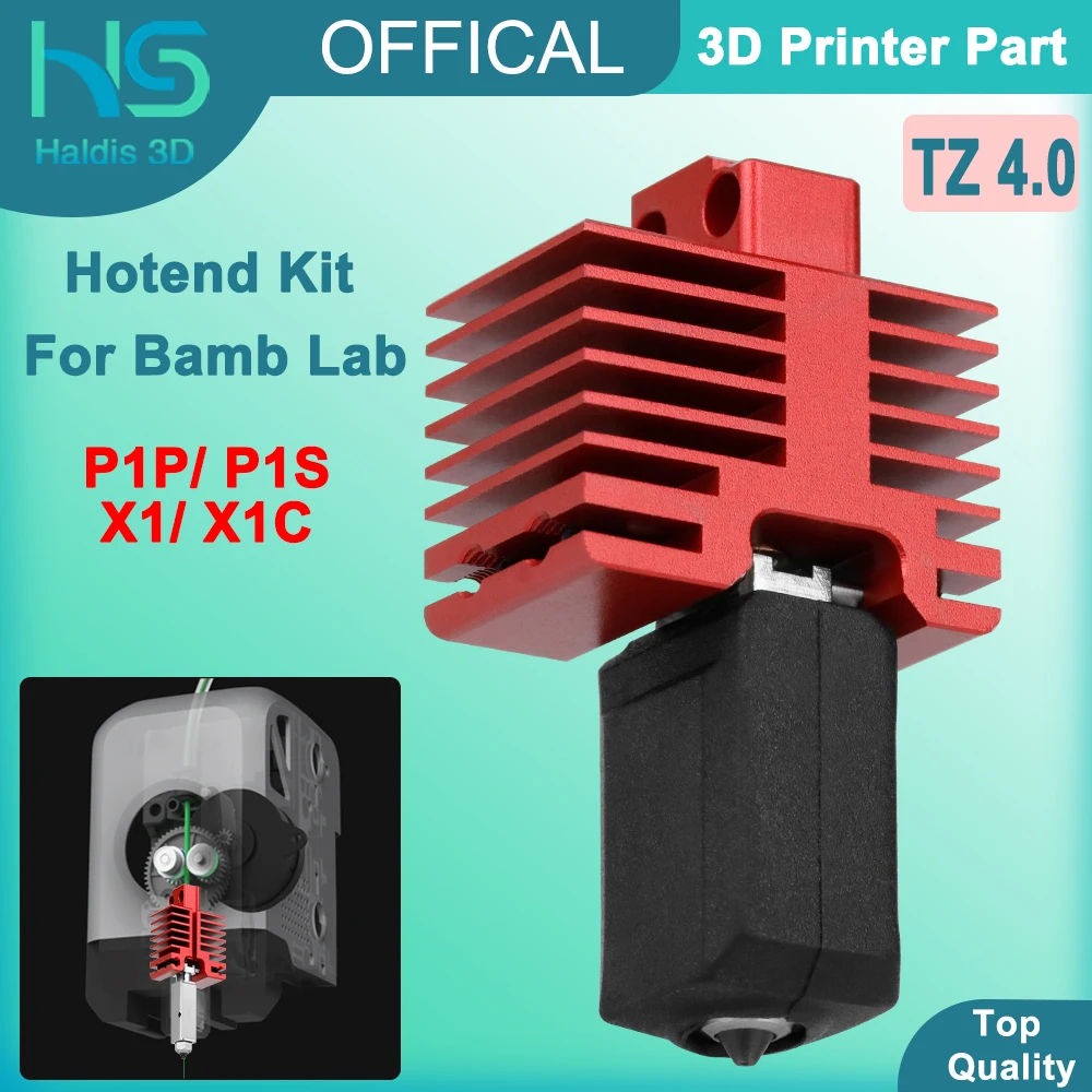Neues Upgrade TZ4.0 Hotend für BambuLab P1S P1P X1 X1C X1E Einteilige Düse aus gehärtetem Stahl Hot End Kits 3D-Drucker-Zubehör Image