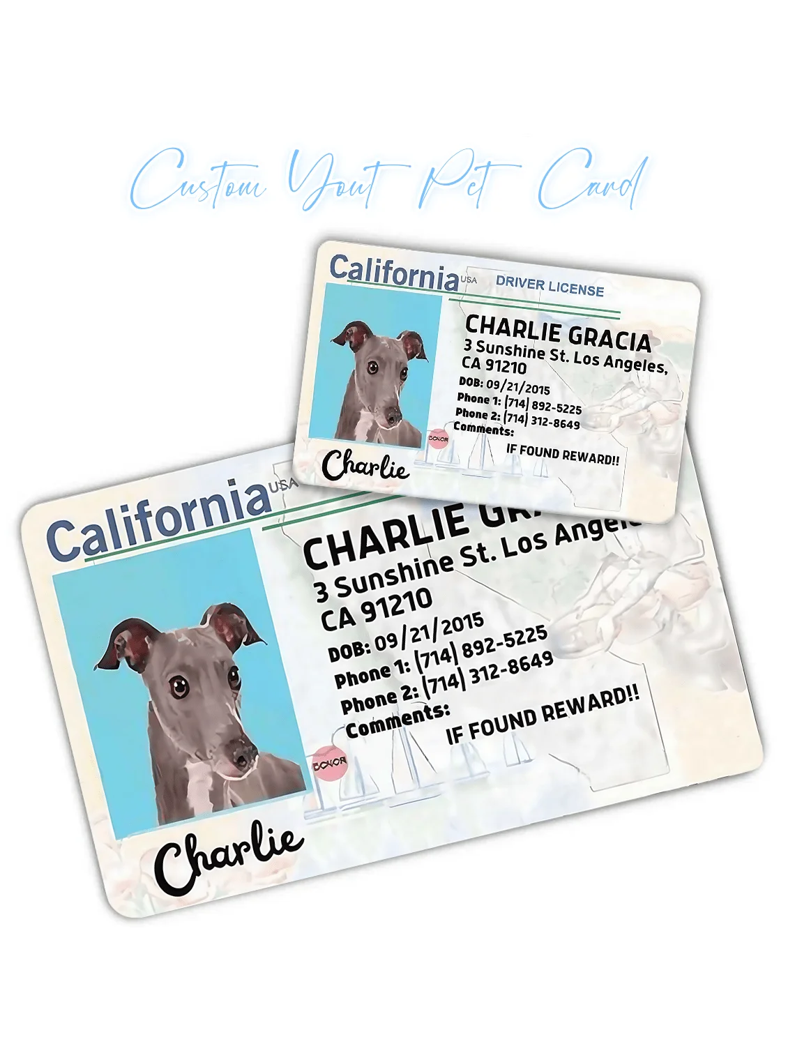 Benutzerdefinierte Haustier-Hundekarte, PVC-Haustierkarte, personalisierte Haustier-ID-Karte, Haustier-Geburtstagsgeschenk, perfekte Brieftasche-Haustierkarte, Geschenk für Haustiere Image