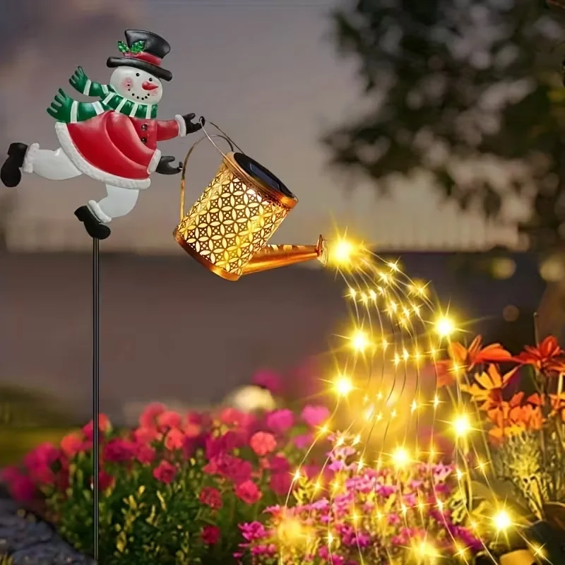 Solar Schneemann Wasserkocher Outdoor Garten Lichter Hängen LED Santa Claus Gießkanne Licht Solar Licht für Hof Rasen Weihnachten Dekor