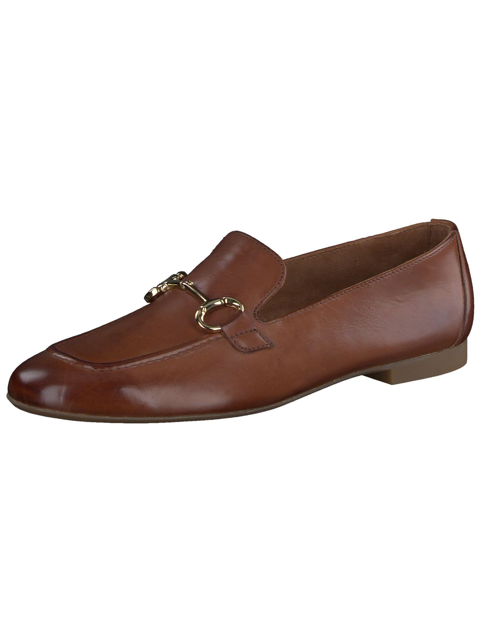 Slipper PAUL GREEN "Paul Green Slipper Glattleder", Damen, Gr. 43, braun (cognac), Glattleder, Casual, Schuhe