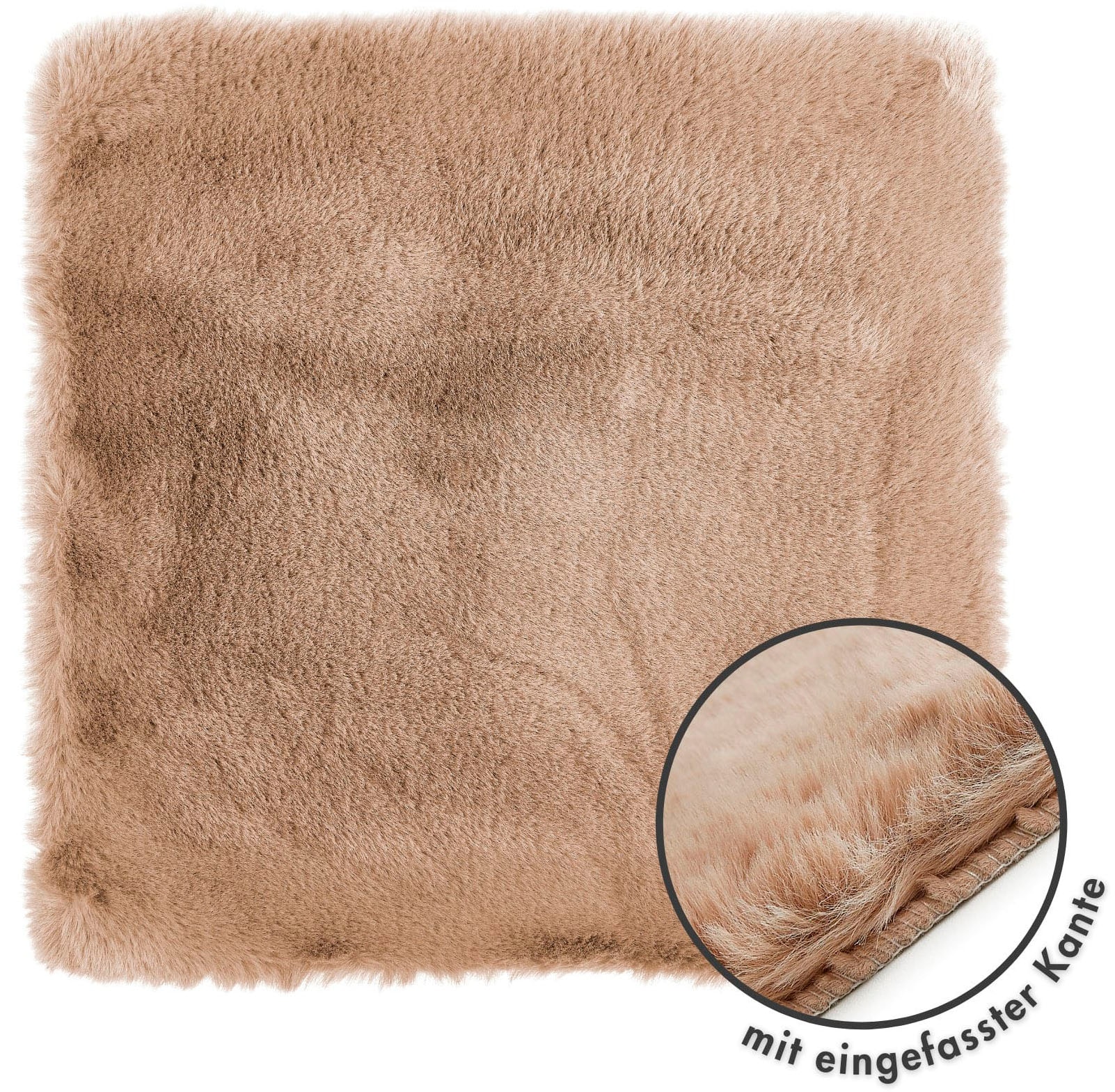 Stuhlkissen LUXOR LIVING "Sitzauflage Novara", grau (braun, felloptik unifarben), B:40cm L:40cm, Polyester, Dekokissen_Sitzkissen_Kissenhüllen, Kunstfell, rund oder eckig, sehr weich, auch als 4er Set bestellbar Image