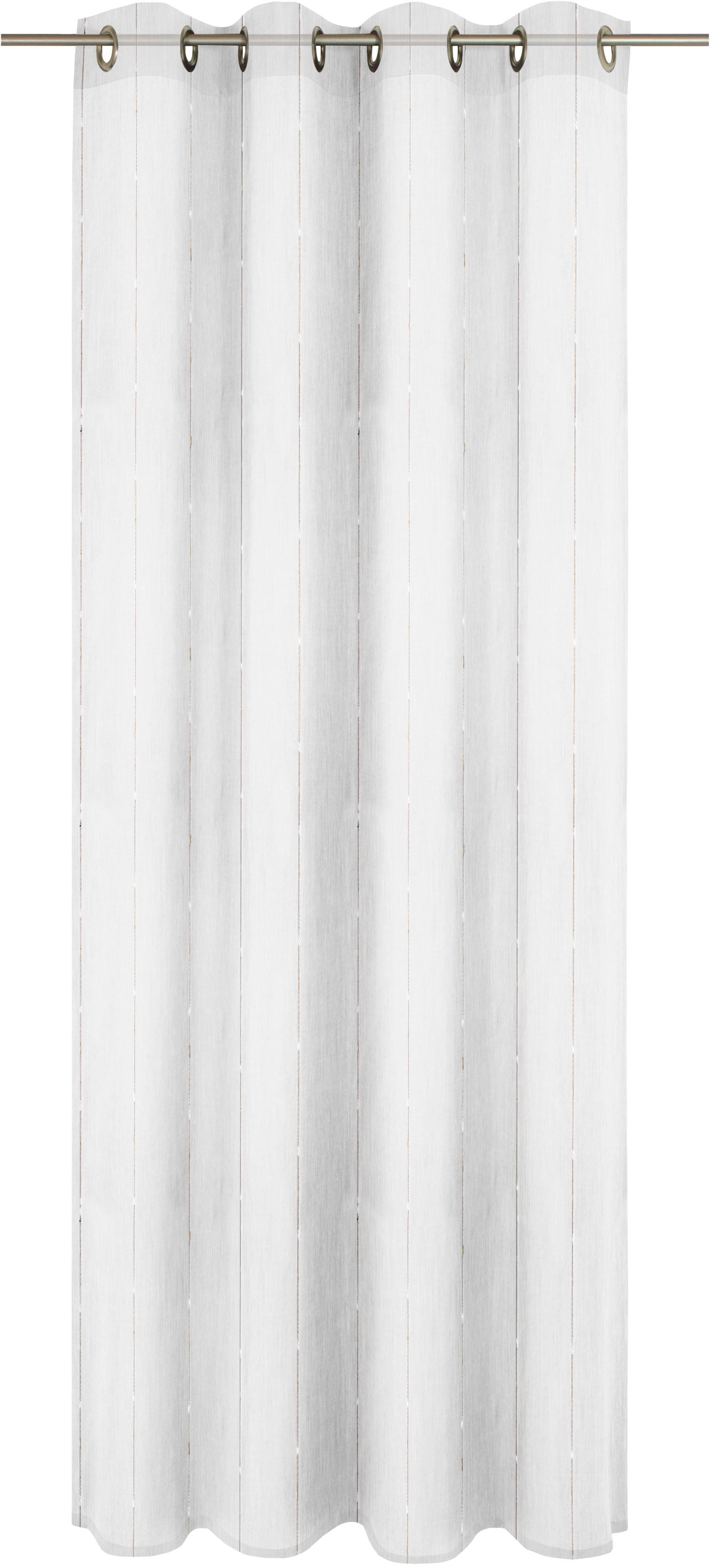Gardine WIRTH, weiß (sanftes weiß), B:250cm H:225cm, Polyester, Gardinen, Fertig-Store mit Metallösen nach Maß Image