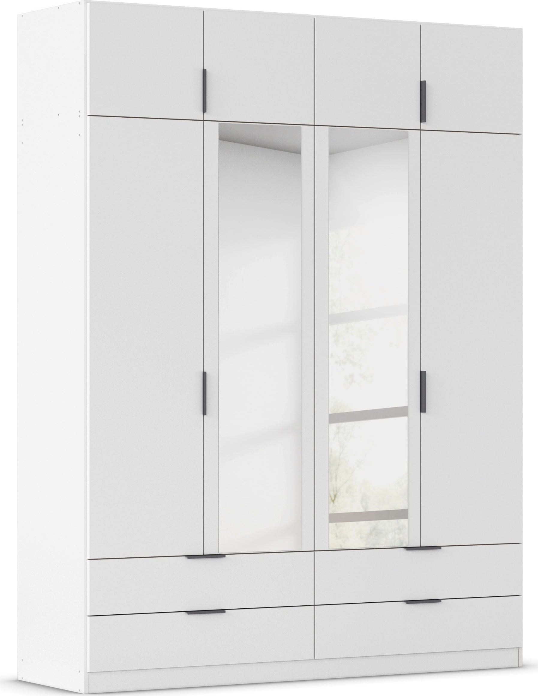 Kleiderschrank RAUCH "Drehtürenschrank Schrank Garderobe Ankleide Schlafzimmer LAGOA", alpinweiß, B:181cm H:235cm T:54cm, Holzwerkstoff, Schränke, geräumige Schubladen, 3 Breiten, optional mit Aufsatz MADE IN GERMANY Image