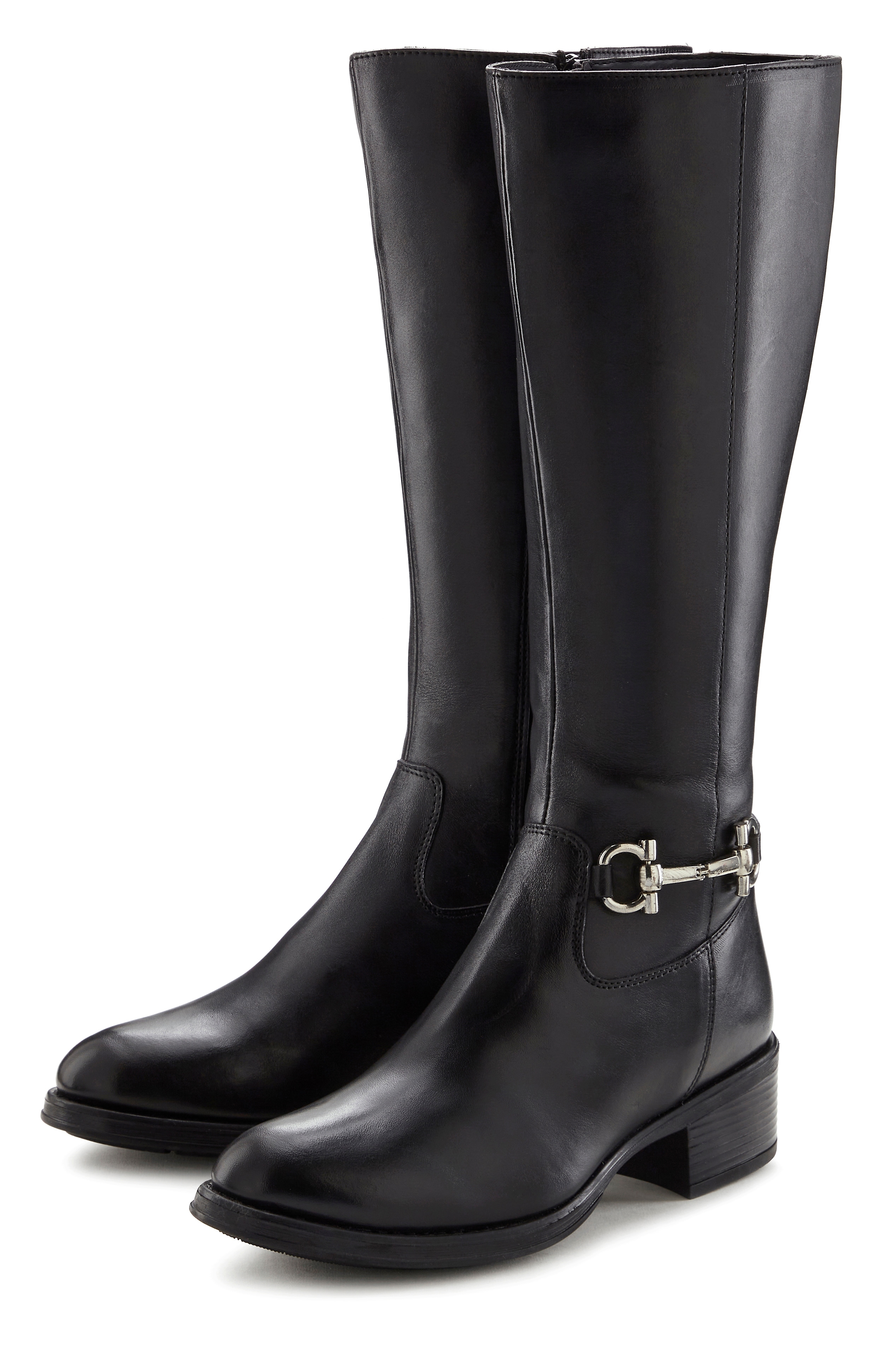 Stiefel LASCANA "Stiefelette", Damen, Gr. 39, schwarz, Obermaterial: 100% Rindsleder. Futter: 100% Textilmaterial. Decksohle: 100% Schafsleder. Laufsohle: 100% Synthetik, unifarben, Schuhe, aus Leder mit Langschaft