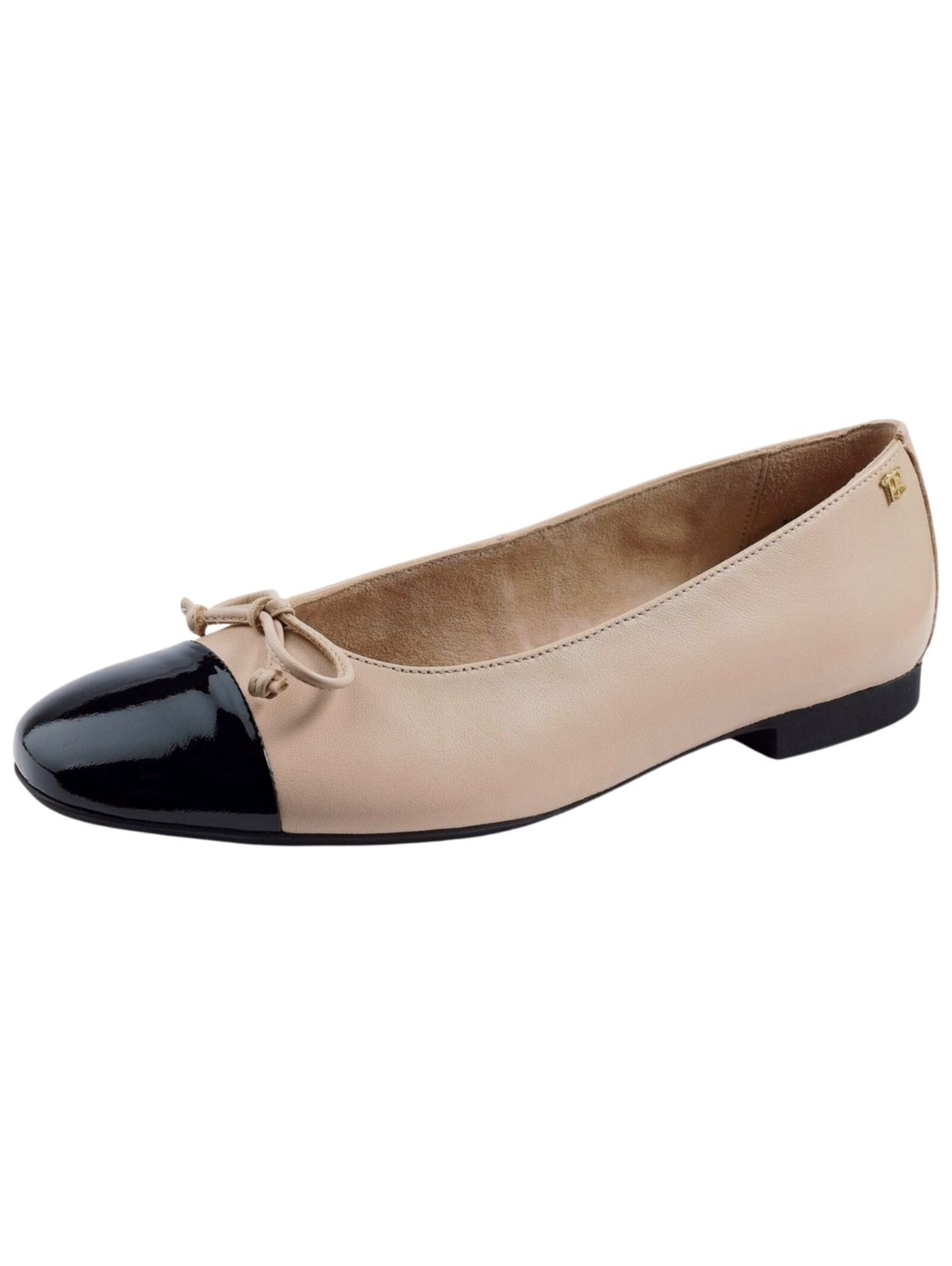 Ballerina PAUL GREEN "Paul Green Ballerinas Leder", Damen, Gr. 37, schwarz (schwarz, beige), Leder, Casual, Schuhe
