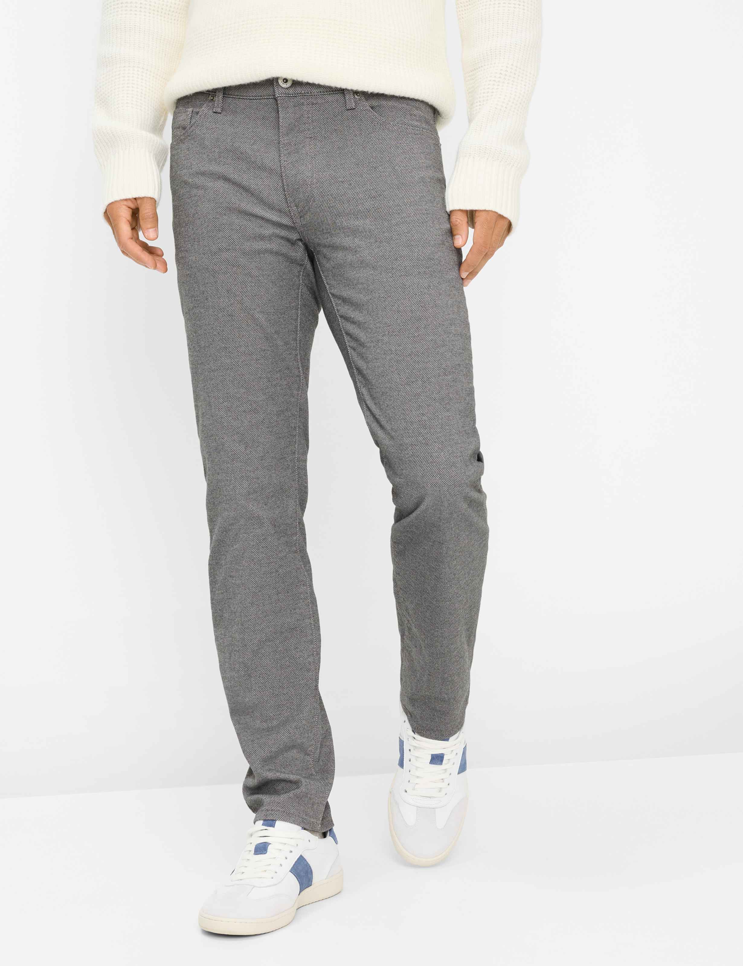 5-Pocket-Hose BRAX "Style CADIZ", Herren, Gr. 44, Länge 30, grau (graphit), Web, 52% Baumwolle, 30% Polyester, 16% Viskose, 2% Elasthan, Hosen 5-Pocket-Hose