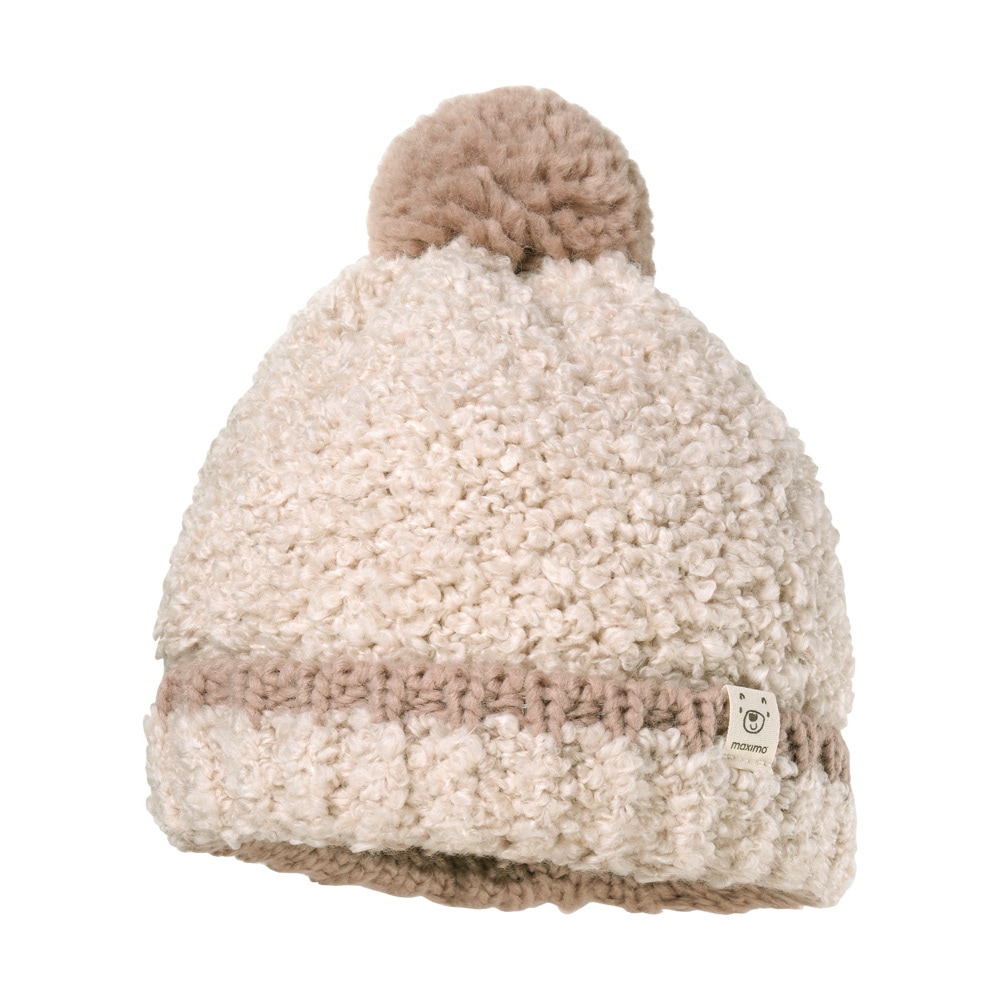 Bommelmütze MAXIMO, Baby, Gr. 51, beige (beigemeliert), Strick, Wollmischung, mehrfarbig, Mützen, wärmend, Grobstrick, gefüttert, hoher Wollanteil Image