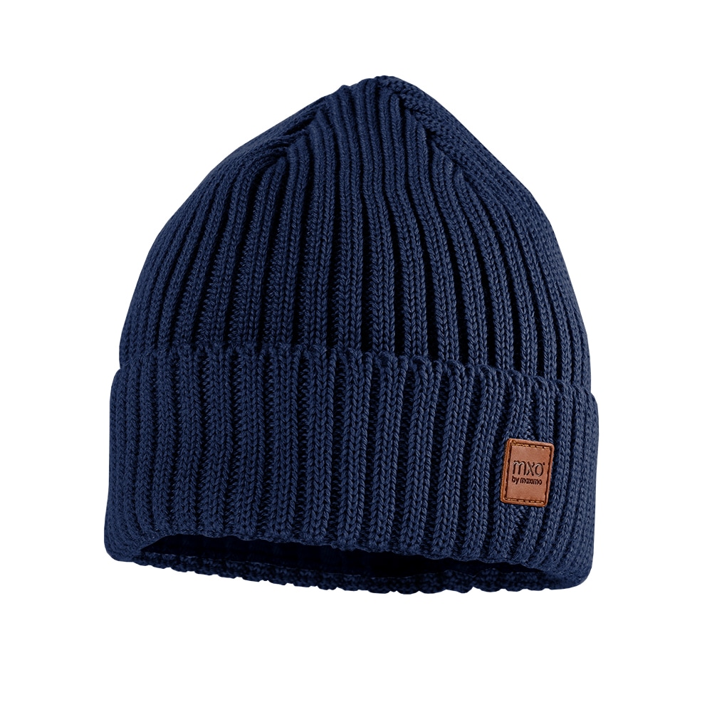 Strickmütze MAXIMO, Baby, Gr. 55, blau (marine), Strick, Wolle, unifarben, Mützen, Wolle, gefüttert, breiter Umschlag Image