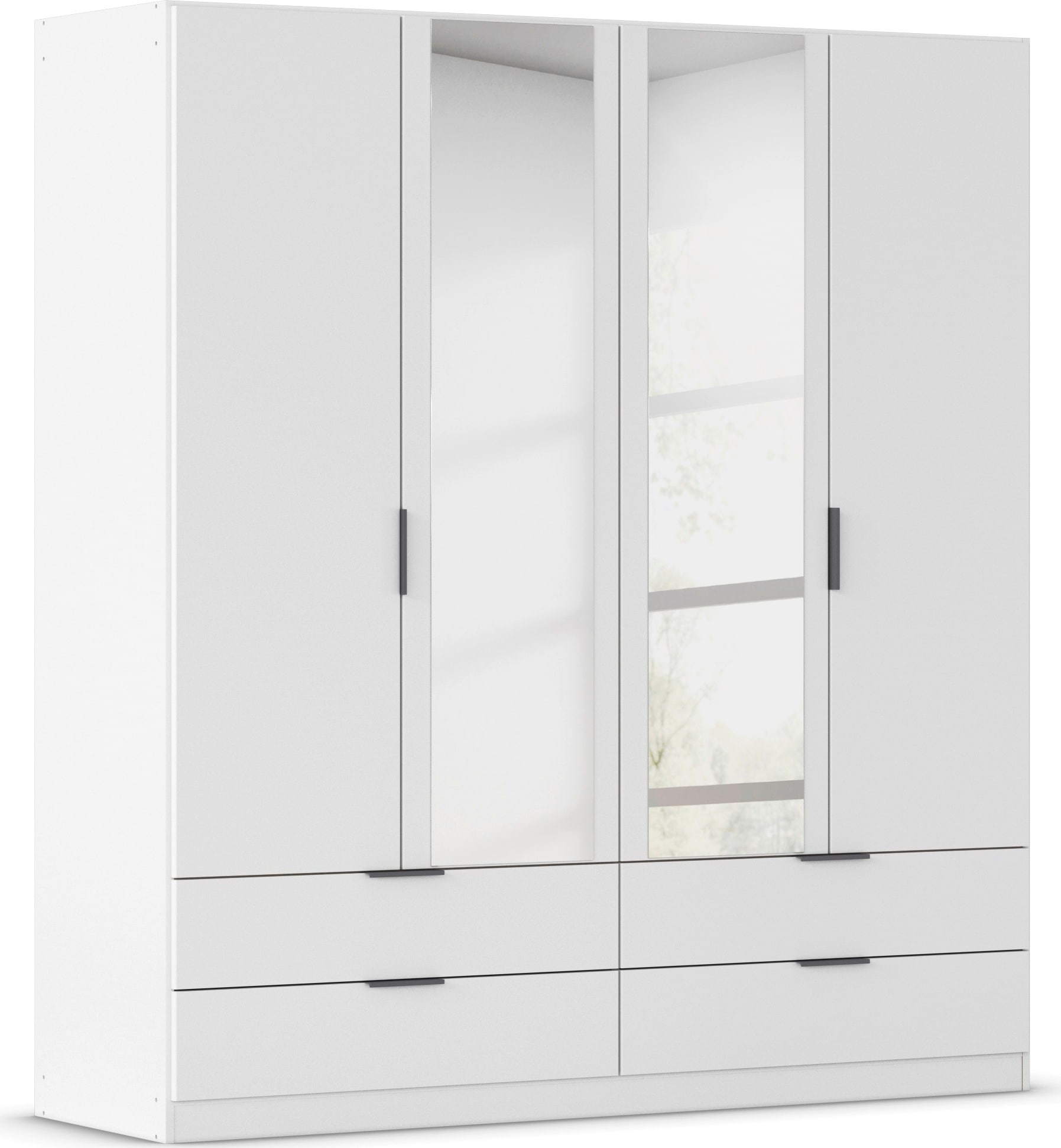 Kleiderschrank RAUCH "Drehtürenschrank Schrank Garderobe Ankleide Schlafzimmer LAGOA", alpinweiß, B:181cm H:197cm T:54cm, Holzwerkstoff, Schränke, geräumige Schubladen, 3 Breiten, optional mit Aufsatz MADE IN GERMANY Image