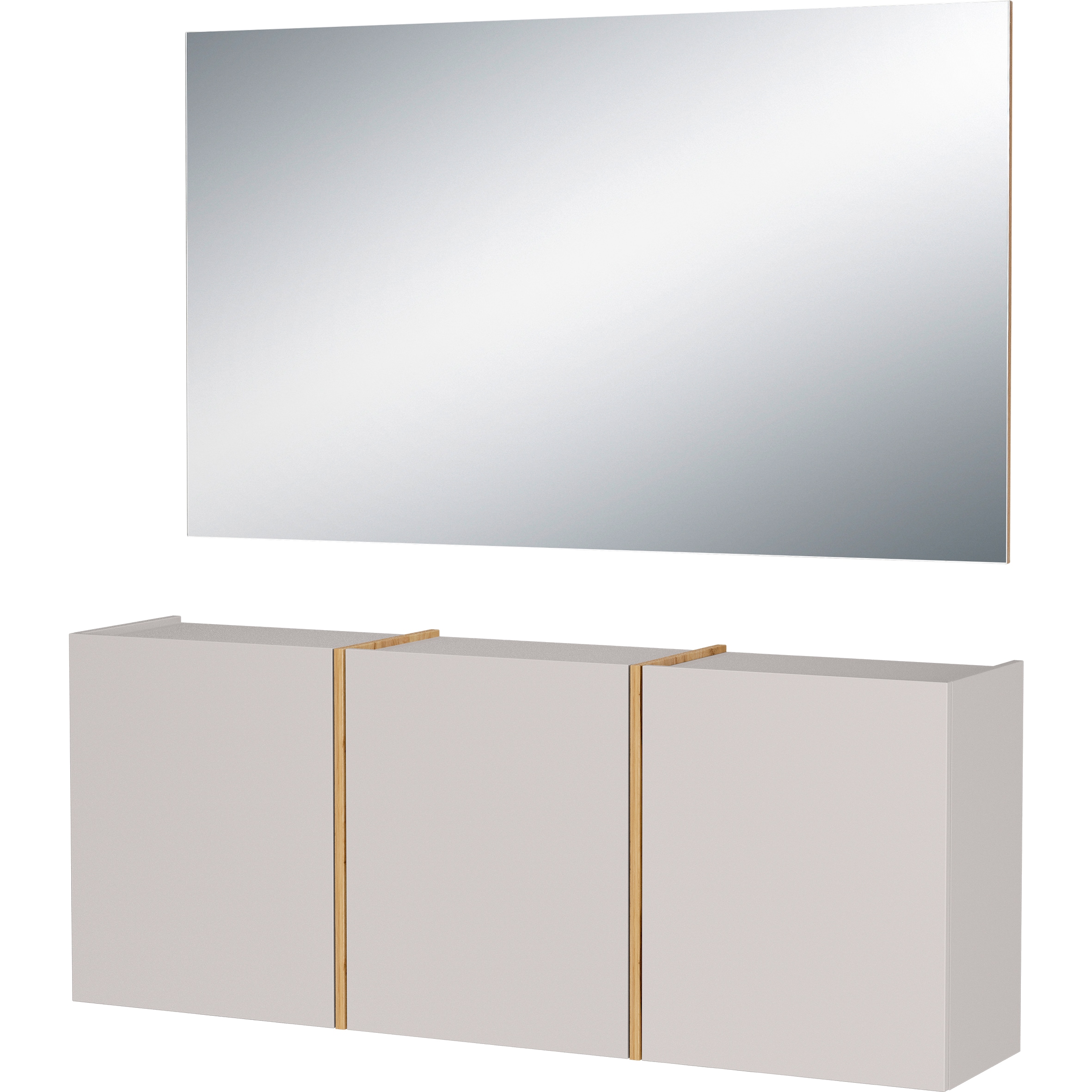 Garderoben-Set GERMANIA "GW-Libbiano Plus", kaschmir, navarra, eiche, nachbildung, B:138cm H:200cm T:29cm, Glas, Spanplatte, Kastenmöbel-Sets, 2-tlg. Set Image