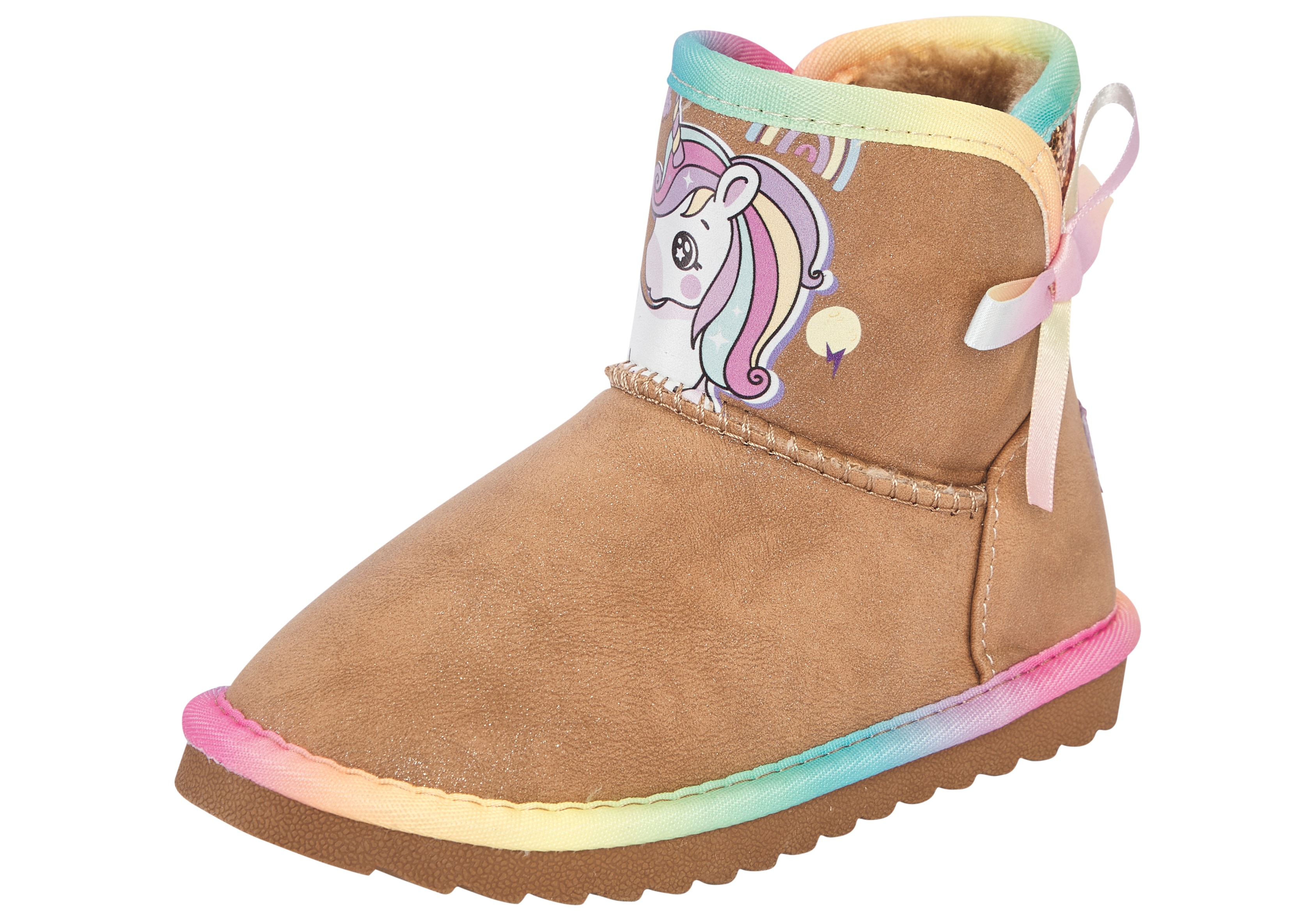 Schlupfboots DISNEY "UNICORN", Mädchen, Gr. 30, chetsnut, Synthetik, Schuhe Schlupfboots, Winterschuhe, Winterboots, Snowboots, Schlupfstiefel, gefüttert