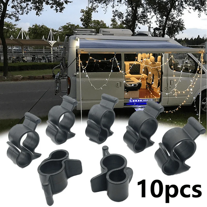 10 pezzi ganci per tende da campeggio clip ganci per tende camper gancio leggero morsetto per corda in plastica nera ganci per tende accessorio per camper roulotte