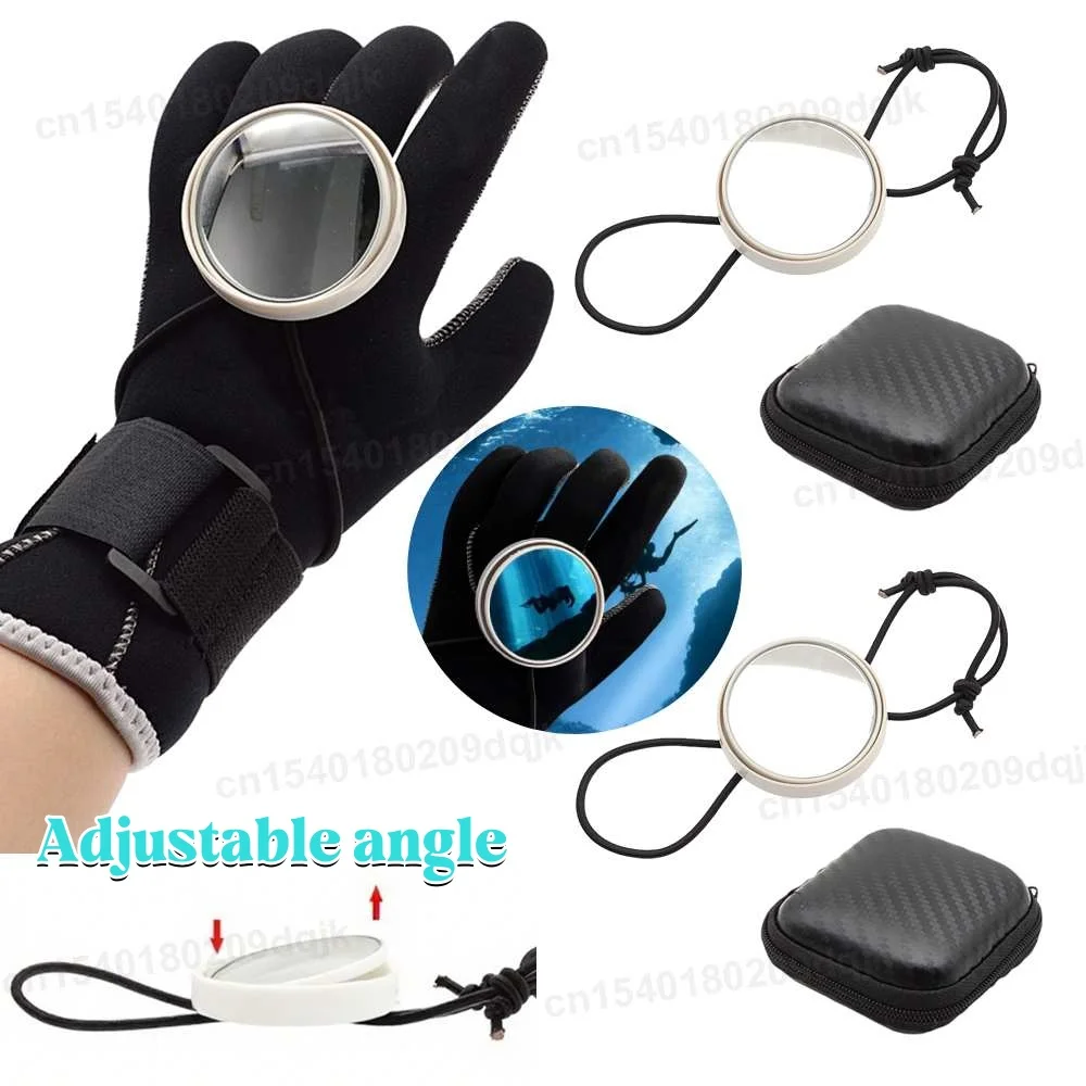 Tauch-Rückspiegel, konvexer Taucher, Beobachten des Spiegels, kompakte Unterwasserausrüstung, verstellbar zum Driften, Höhlen, Tauchen, Schnorcheln Image