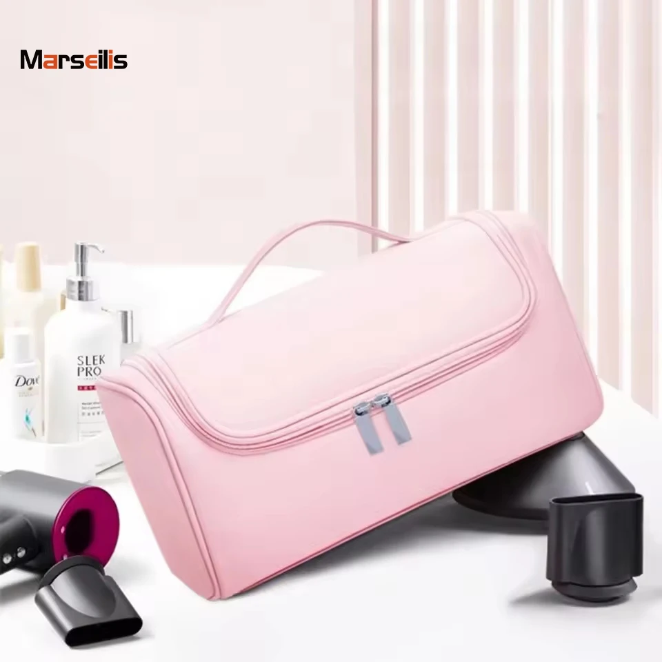 Marseilis Haartrockner-Tragetasche, PU-Leder, Aufbewahrungsorganisator, Schutztasche, wasserdicht, staubdicht, tragbar, für Reisen für Dyson Image