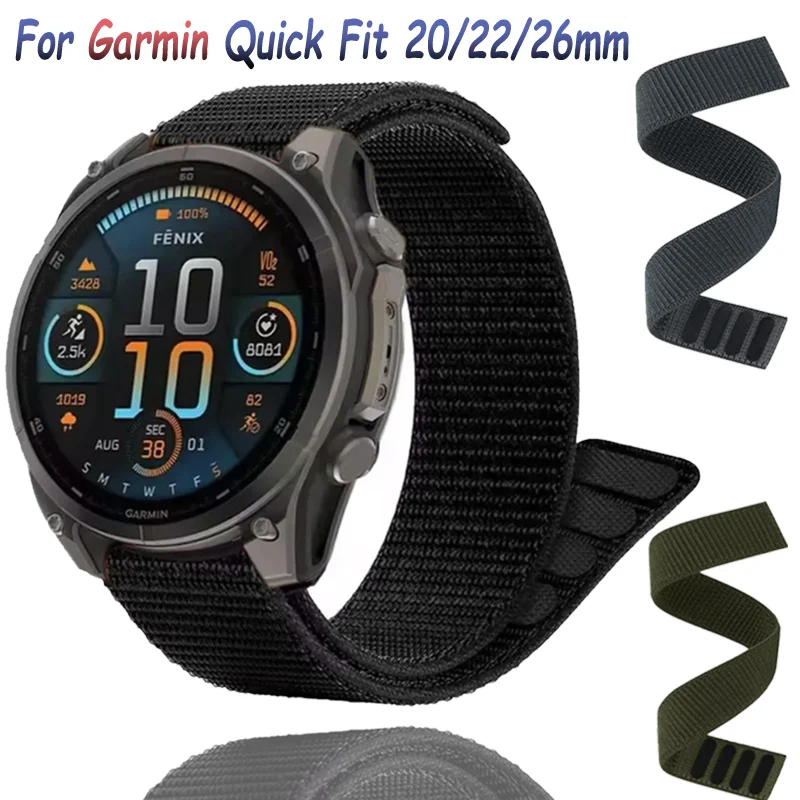 22 mm 20/26 mm Nylonarmband für Garmin Fenix 8 Tactix 8 Quatix 8 Modearmband Fenix E 7X/Enduro 3/Instinct 3/Forerunner 965 970 Image