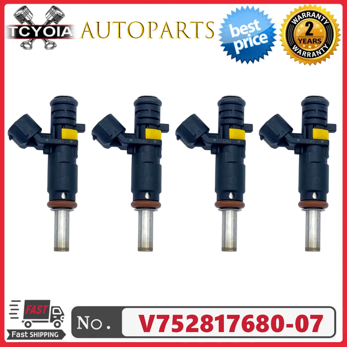 Injecteur de carburant 7528176 V752817680-07, pour MINI COOPER 07 ~ 15 COOPER COUNTRYMAN 11 ~ 16 COOPER PACEMAN 13 ~ 16 1,6l L4, 4 pièces