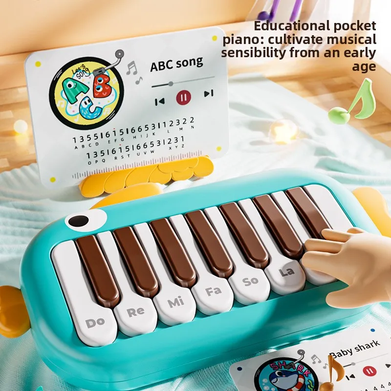 Instruments de musique pour bébé Montessori, musique électronique multifonctionnelle, clavier de Piano de poche, jouet d