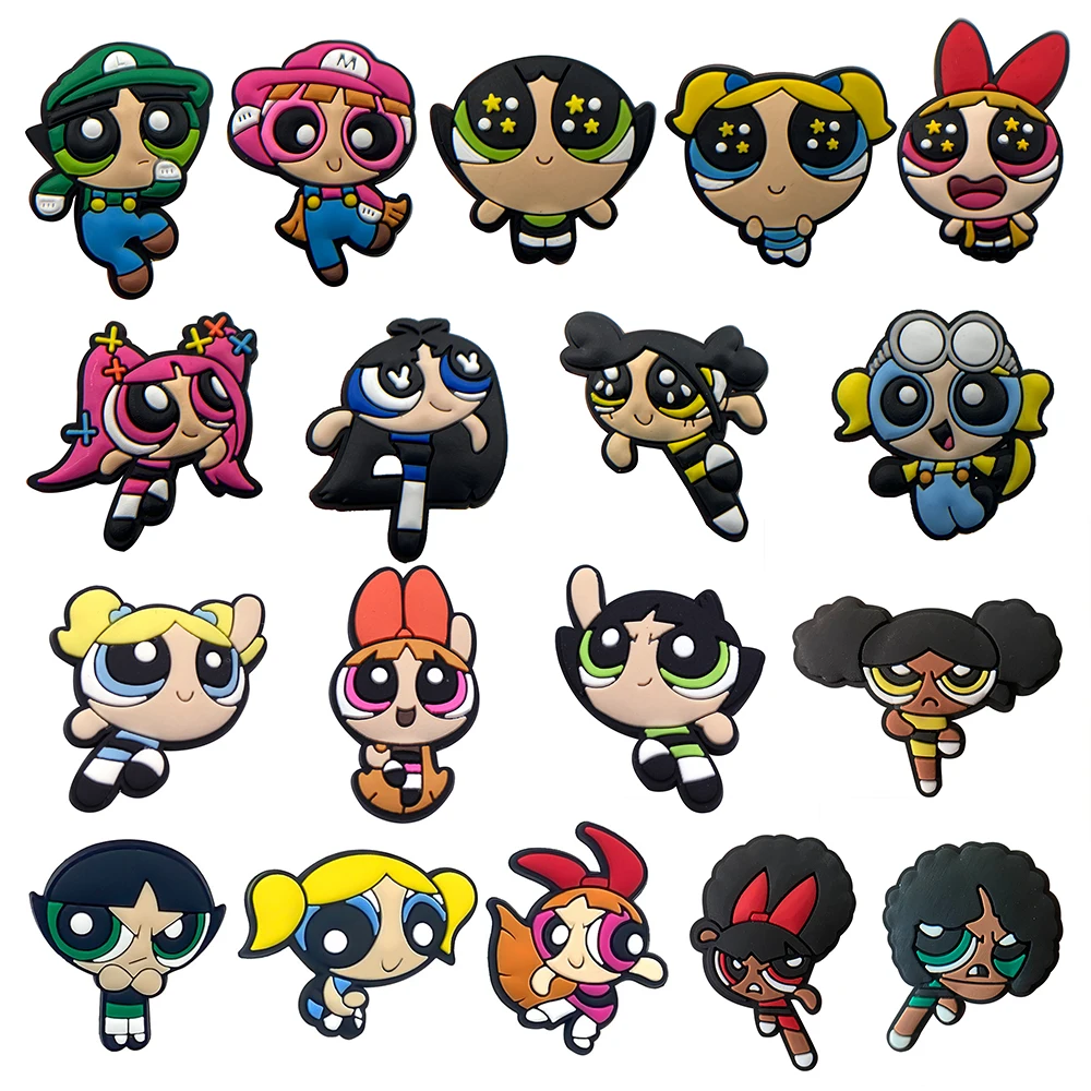 9-18 Stücke Cartoon Schuh Charms Anime Schöne Brave Girl Slipper Schuhe Zubehör Dekorationen Clog Sandale Schuh Ornament