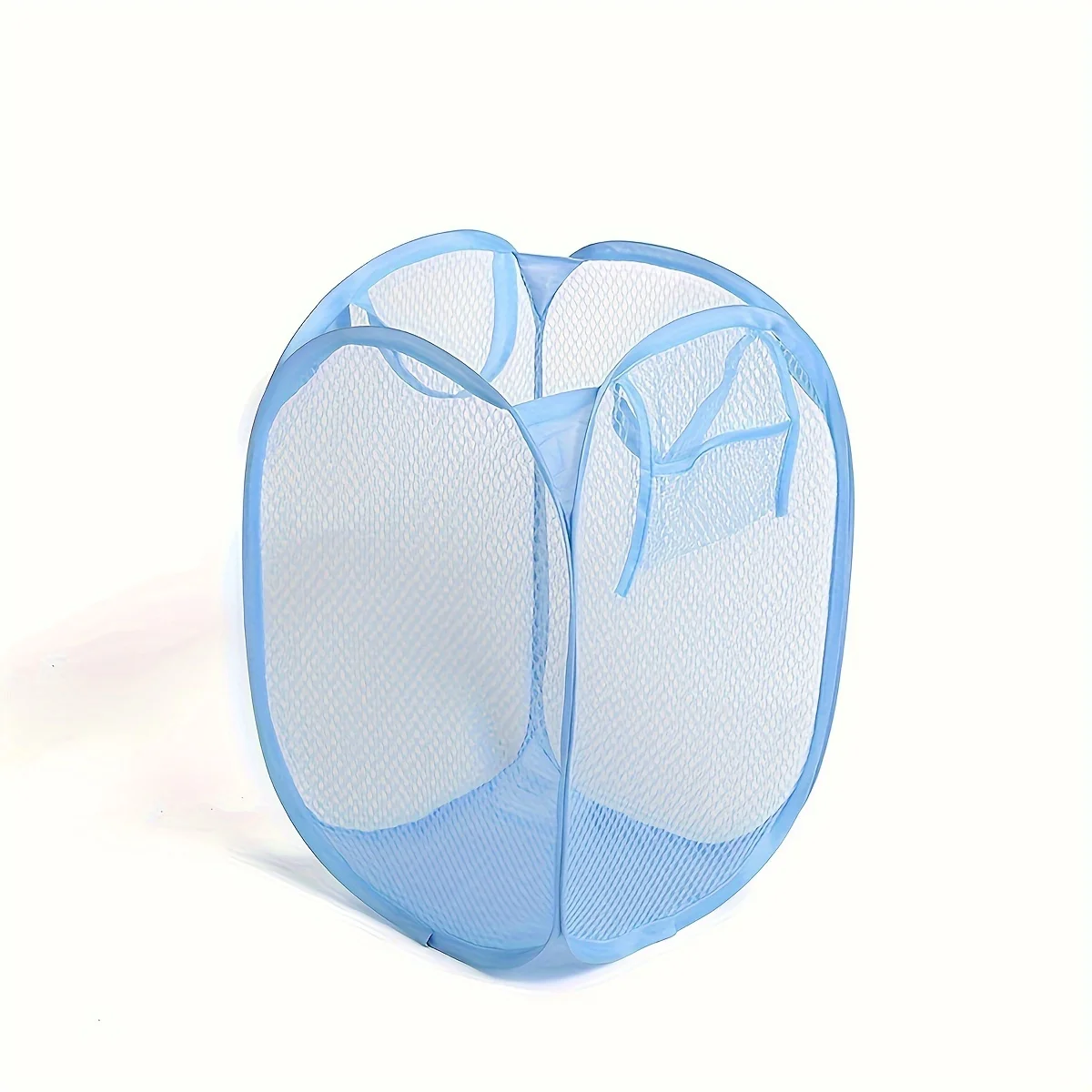 1pc-Folding Laundry Basket Organizer for Dirty Clothes Bathroom Clothes Mesh Storage Bag Household Wall Hanging Basket Frame