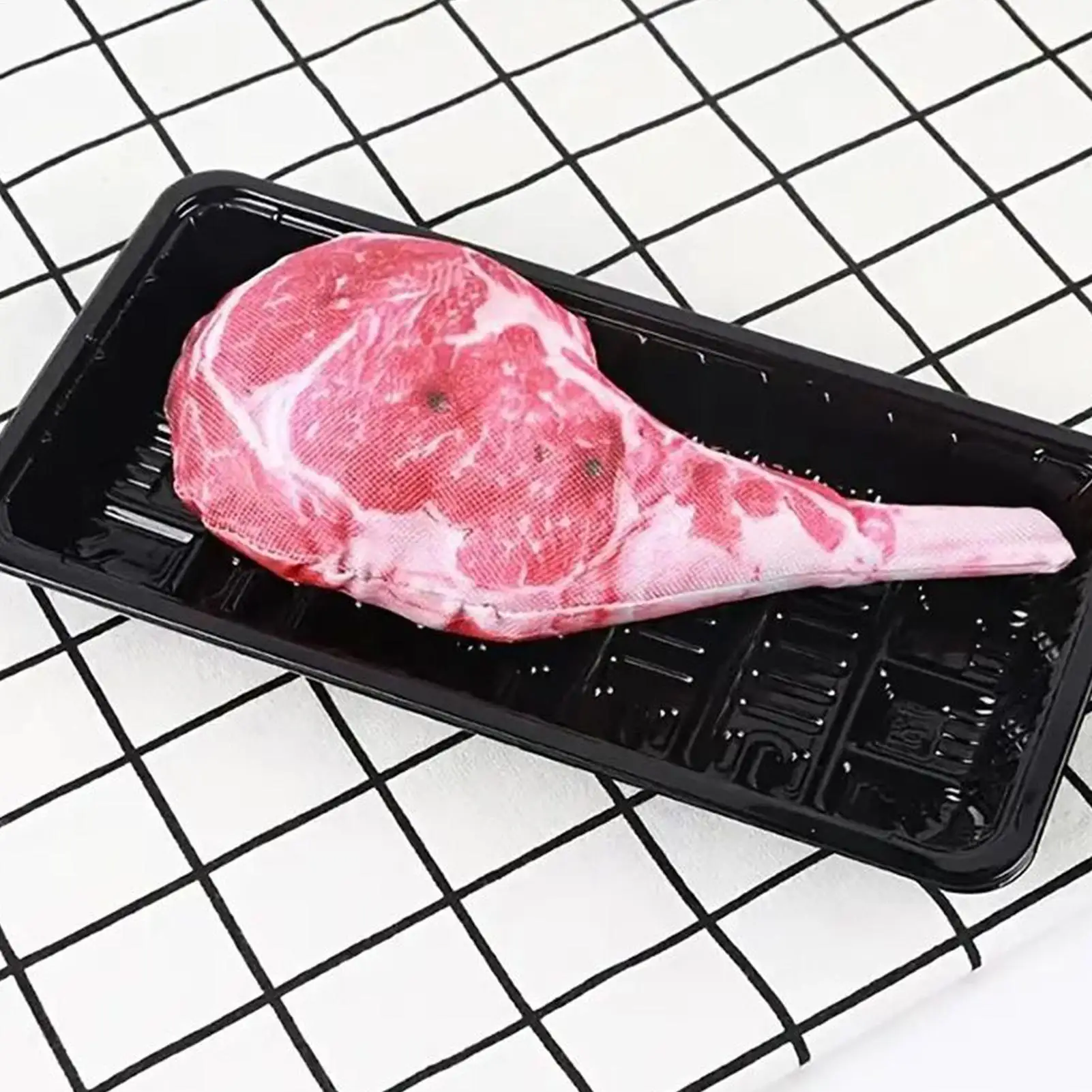 Hundezähne-Reinigungsspielzeug, bissfeste Zahnreinigungspuppe für Welpen, realistisches Haustier-Zahnschleifspielzeug mit Steakform für den Innenbereich Image