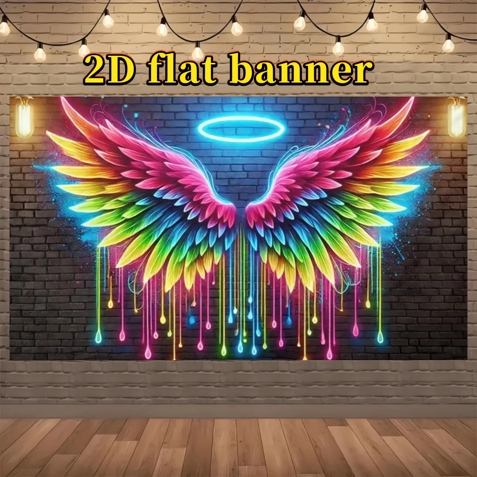 VIKAMA Cooler Wandteppich mit Engelsflügeln zum Aufhängen für Wohnzimmer, Spielezimmer, festliche Partys und Wanddekoration Image