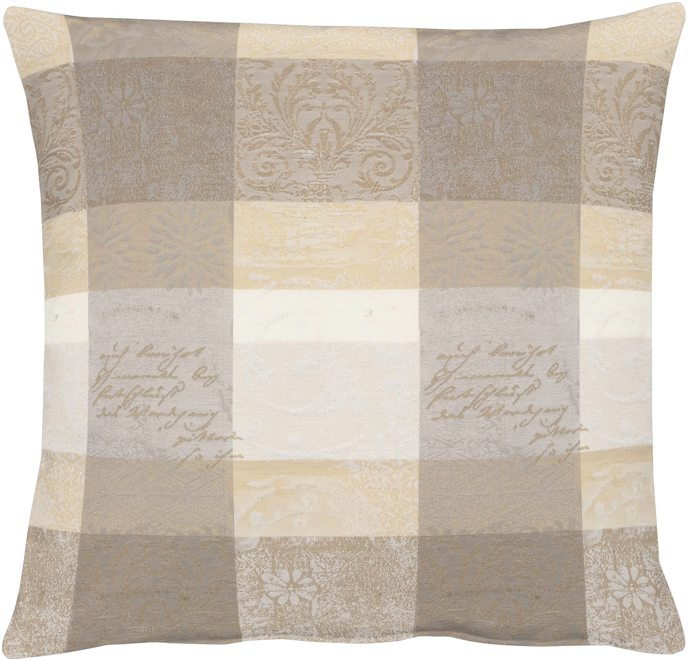 Dekokissen APELT "3042 Zeitlos elegantes Jacquardmotiv" Gr. 2, beige (natur, gemustert), B:49cm L:49cm, Polyester, Dekokissen_Sitzkissen_Kissenhüllen, Kissenhülle ohne Füllung, 1 Stück Image