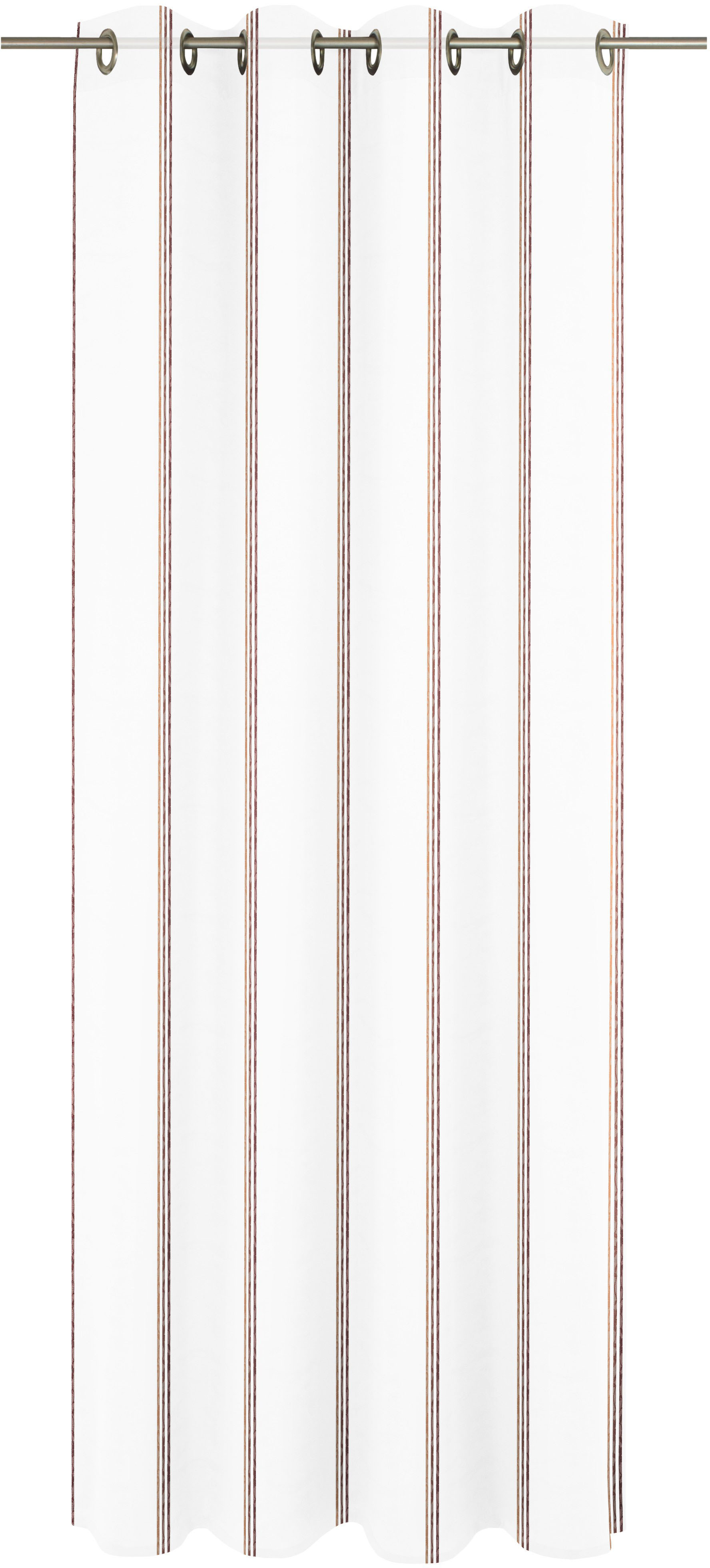 Gardine WIRTH "Chloé", weiß (weiß, rost), B:300cm H:225cm, Polyester, Gardinen, Fertigstore mit Ösen (Ø 4 cm) nach Maß Image