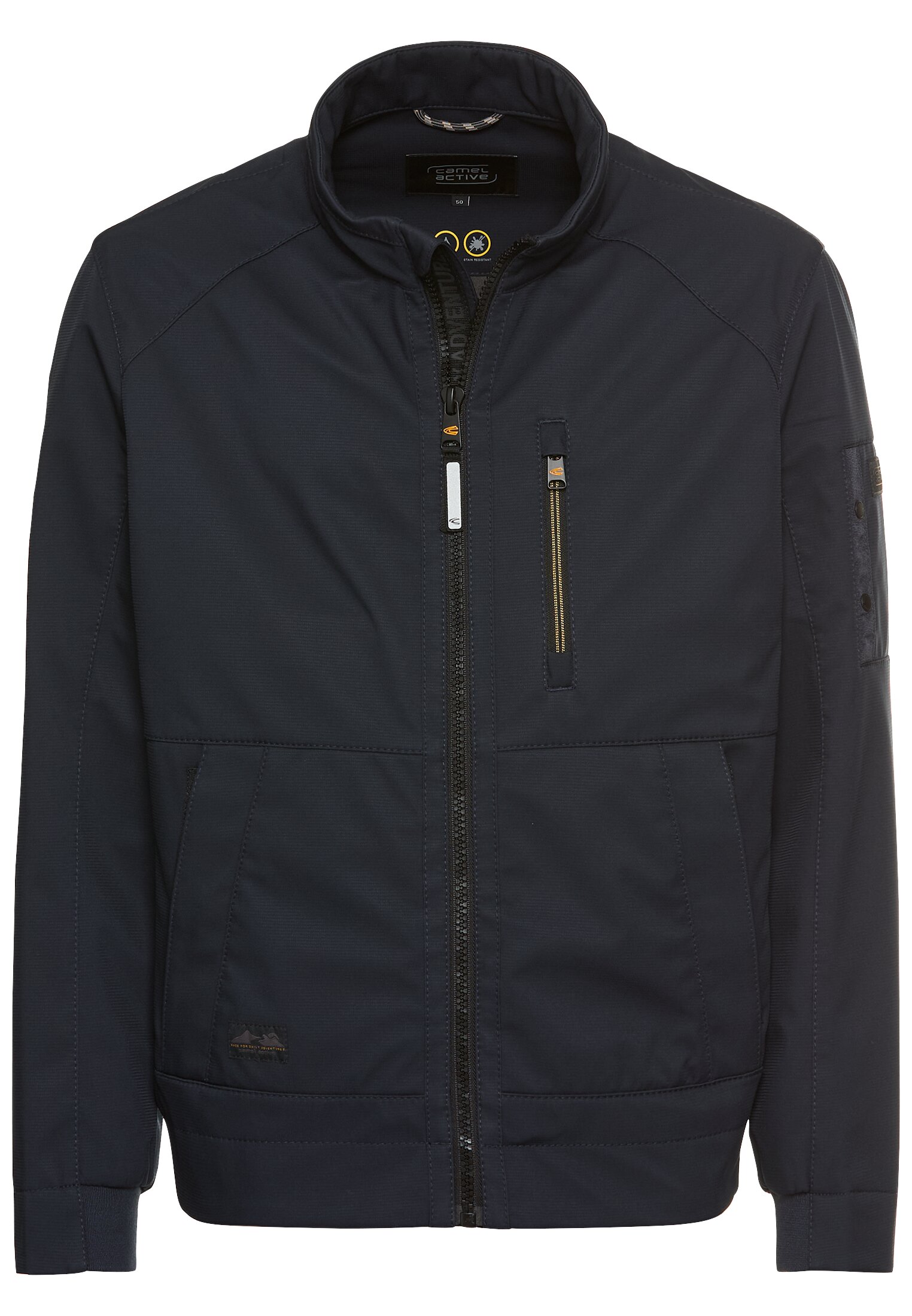 Blouson CAMEL ACTIVE, Herren, Gr. 50, schwarz navy, Web, Obermaterial: 100% Polyamid, unifarben, regular fit taillenbedeckt, Bündchen, Jacken Blouson, mit Taschen