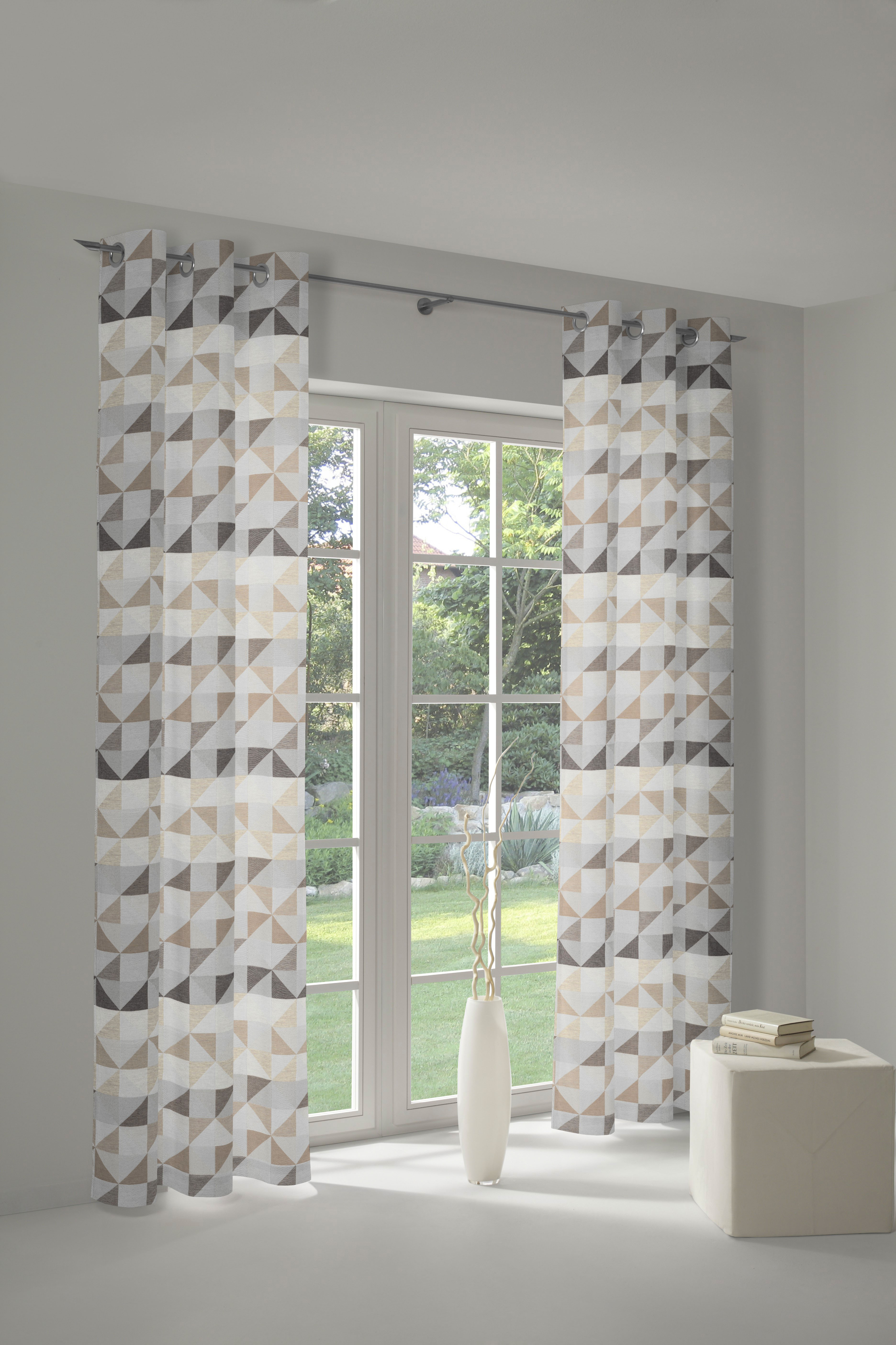 Vorhang WIRTH "Berlare", braun, B:132cm H:265cm, Baumwolle, Polyester, Gardinen, nach Maß Image