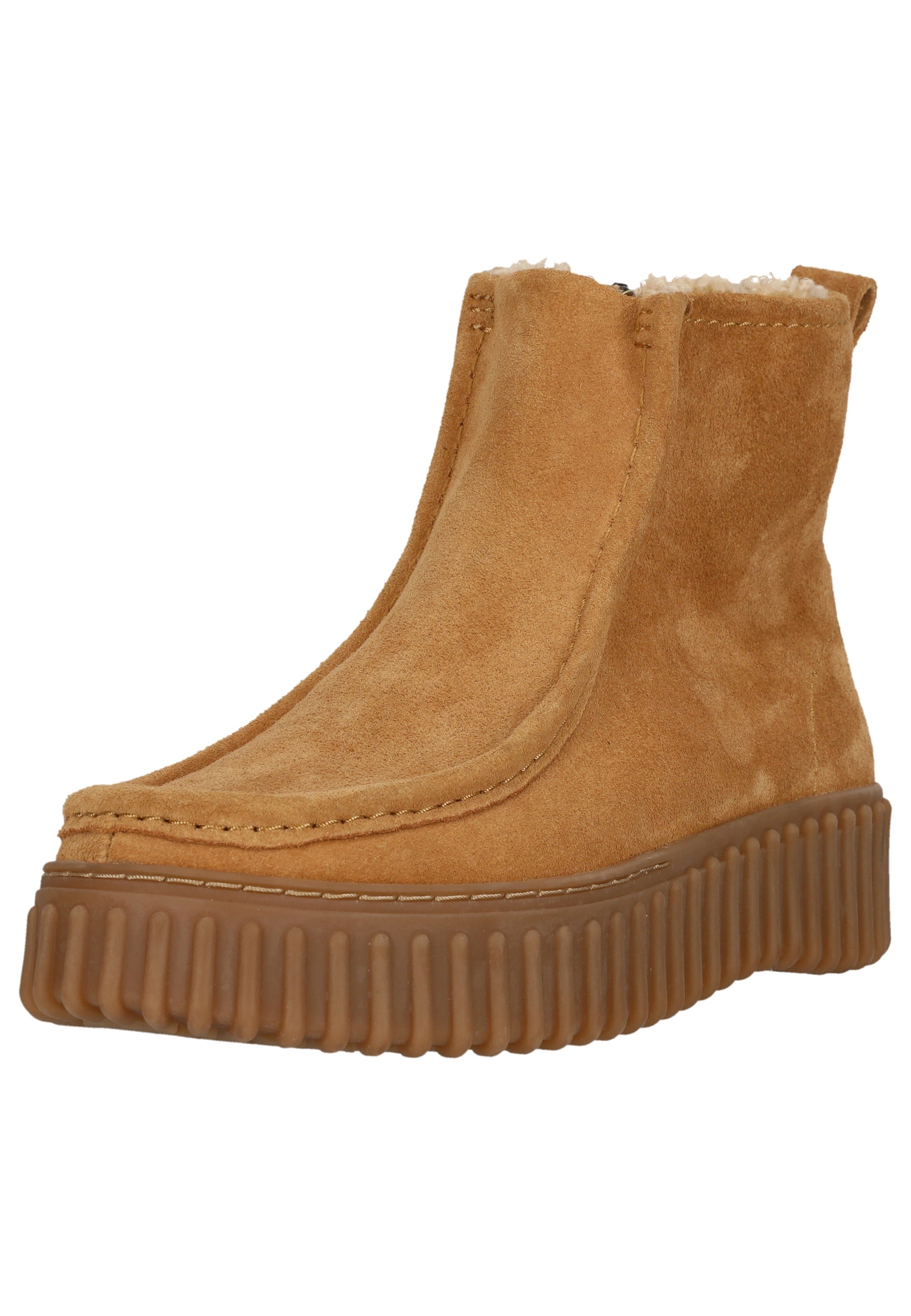 Stiefel CLARKS "Torhill Cozy", Damen, Gr. 38, beige, Leder, Schuhe, mit einem kuscheligen Futter