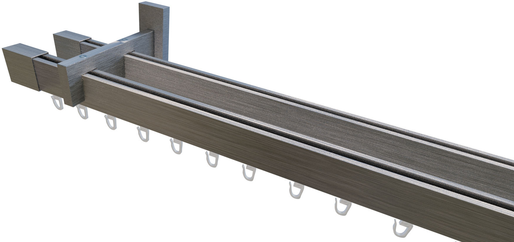 Innenlaufschiene INDEKO "Trend-Line", grau (edelstahl, op), L:330cm Ø:35mm, Aluminium, Gardinenstangen, Wunschmaßlänge Image