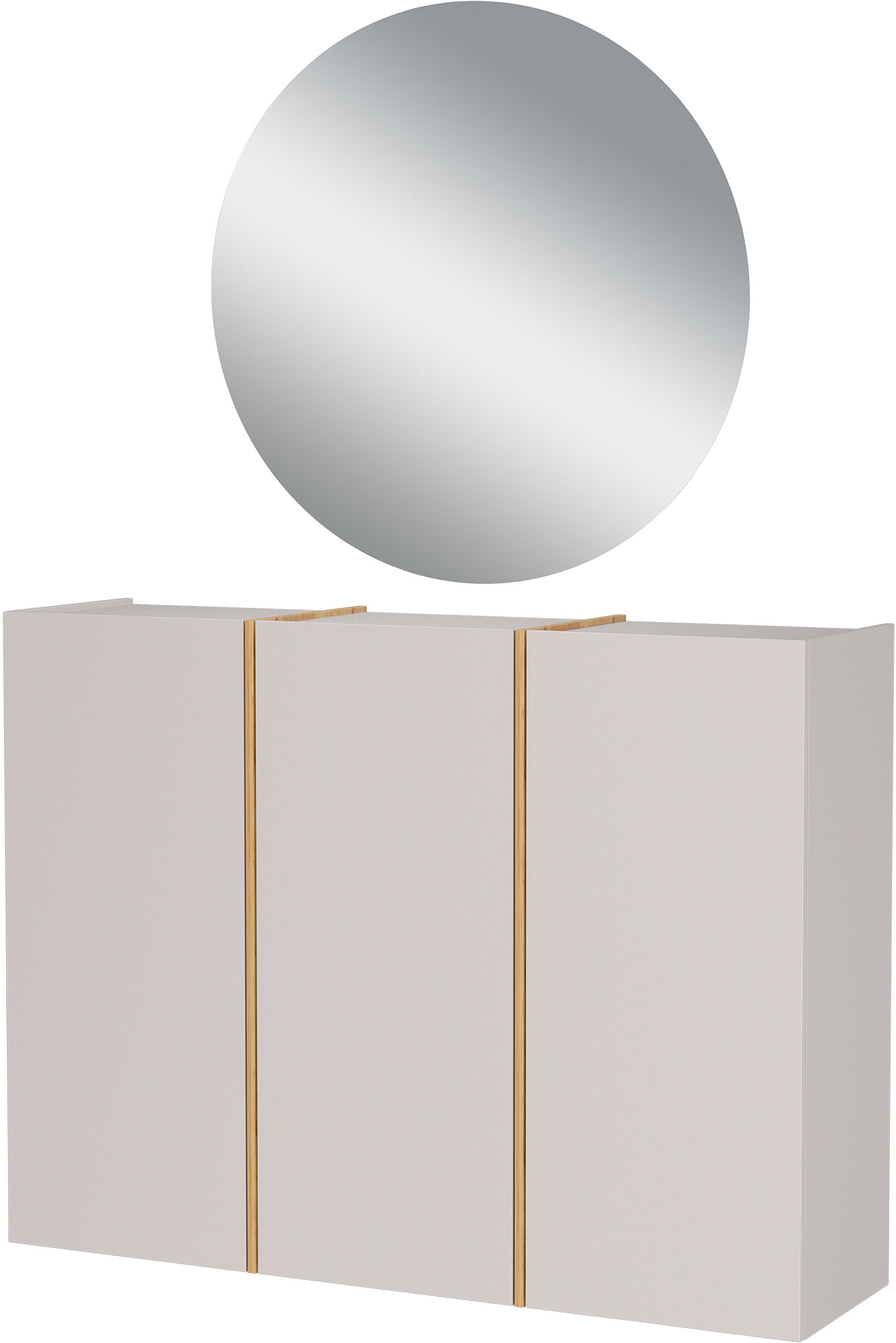 Garderoben-Set GERMANIA "GW-Libbiano Plus", kaschmir, navarra, eiche, nachbildung, B:138cm H:200cm T:38cm, Glas, Spanplatte, Kastenmöbel-Sets, 2-tlg. Set Image