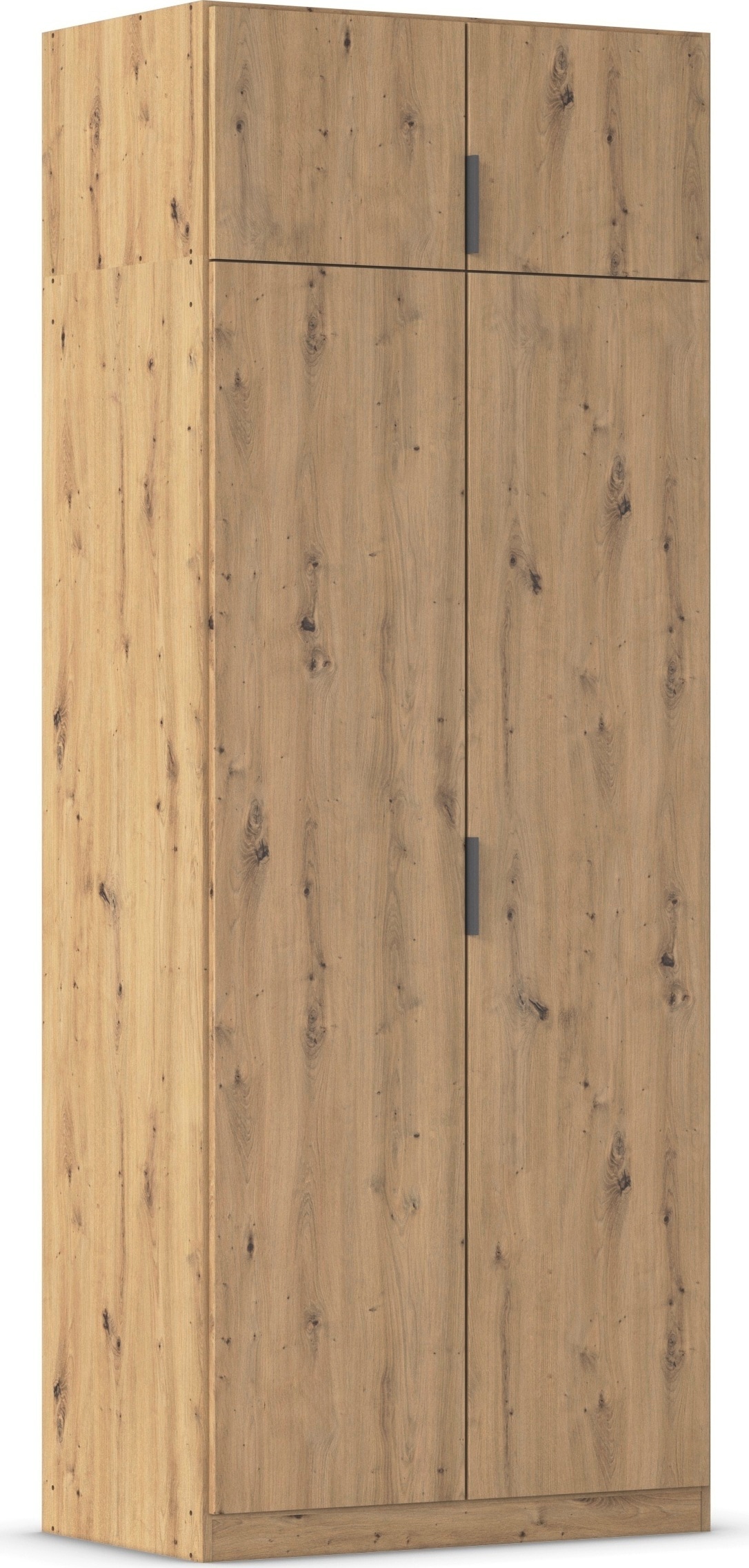 Kleiderschrank RAUCH "Drehtürenschrank Schrank Garderobe Ankleide Schlafzimmer LAGOA", eiche artisan, B:91cm H:235cm T:54cm, Holzwerkstoff, Schränke, moderne Kantengriffe aus Metall, optional mit Aufsatz MADE IN GERMANY Image