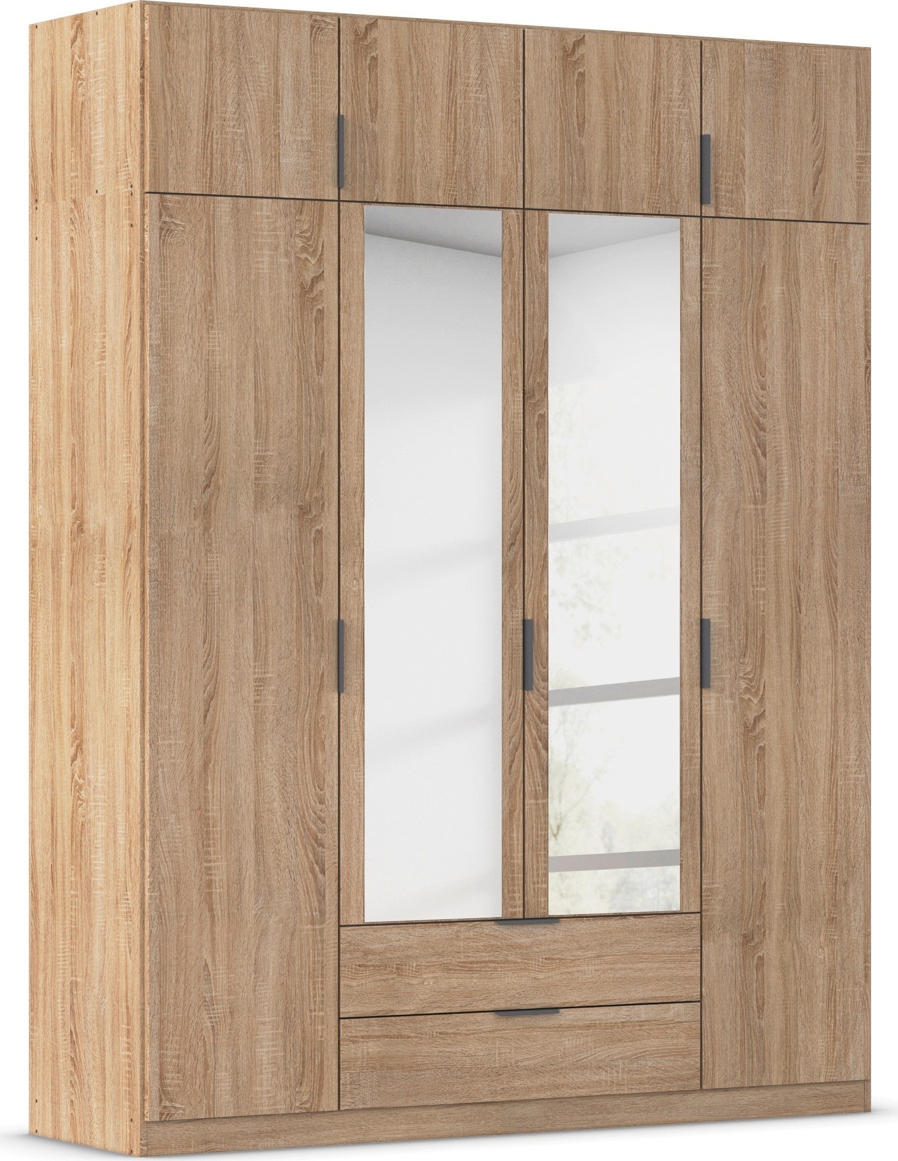 Kleiderschrank RAUCH "Drehtürenschrank Schrank Garderobe Ankleide Schlafzimmer LAGOA", eiche sonoma, B:181cm H:235cm T:54cm, Holzwerkstoff, Schränke, geräumige Schubladen, 3 Breiten, optional mit Aufsatz MADE IN GERMANY Image