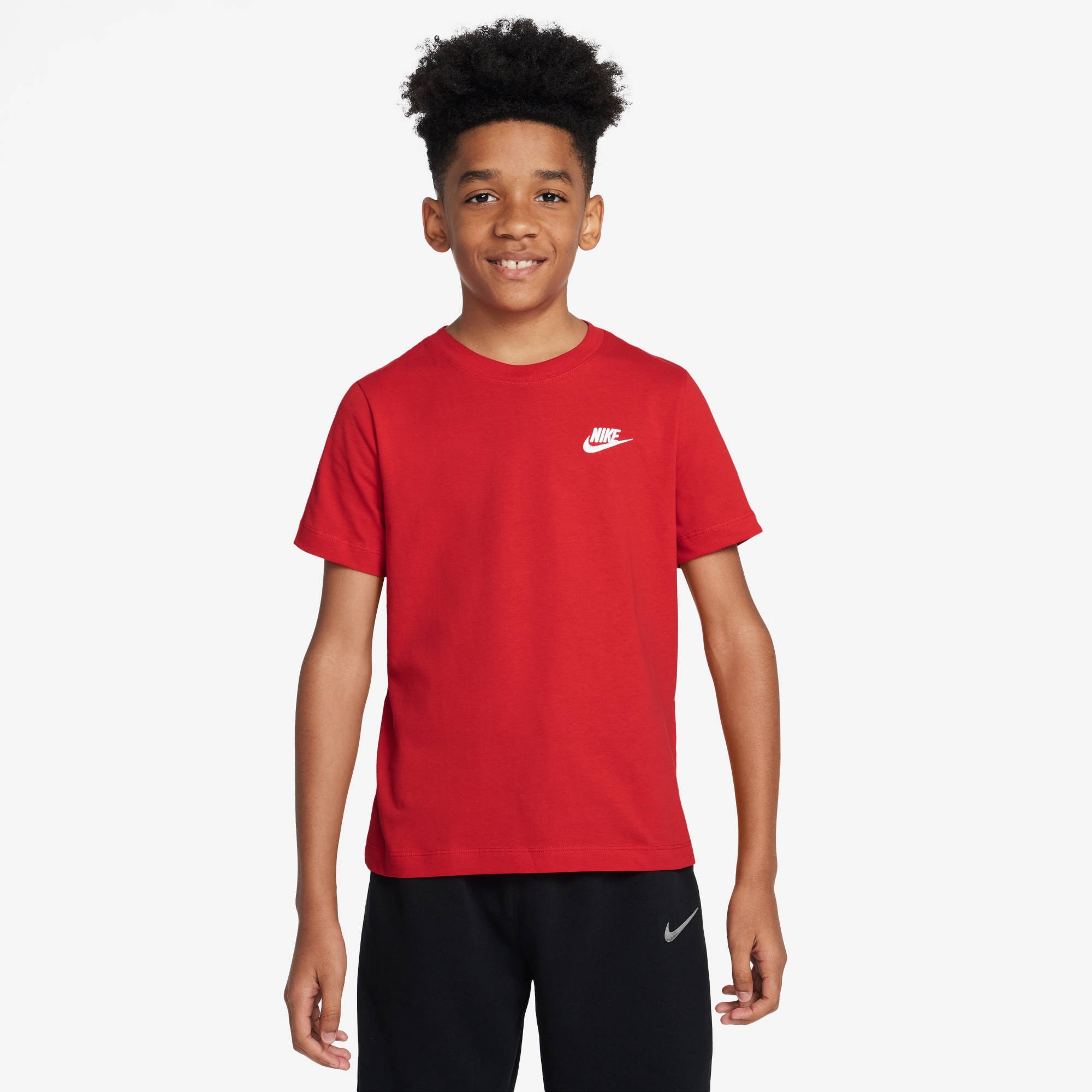 T-Shirt NIKE SPORTSWEAR "K NSW TEE EMB FUTURA LBR", Kinder, Gr. L (152/158), university rot, Obermaterial: 100% Baumwolle, normal, Shirts Image