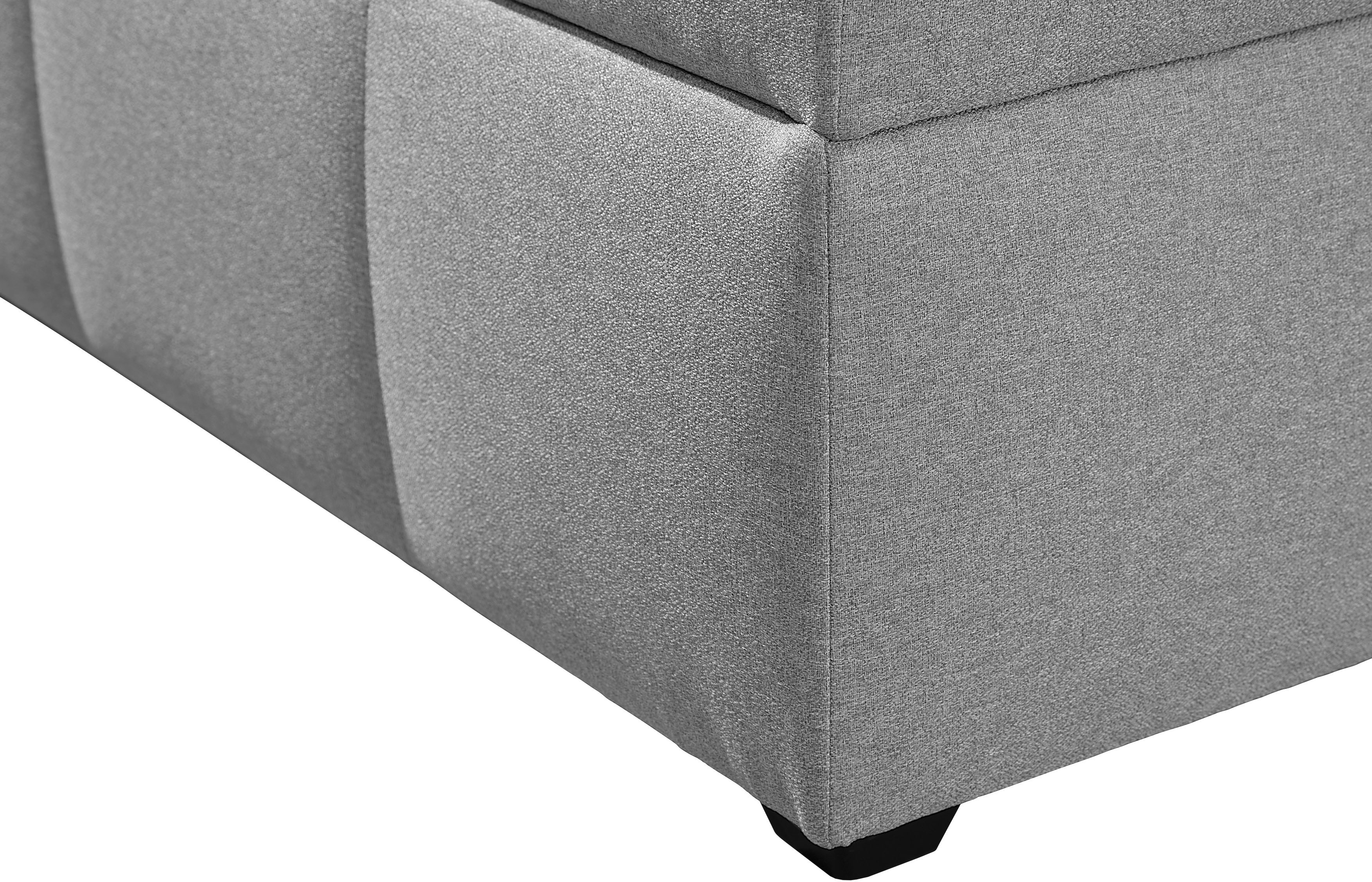 Boxbett HOME AFFAIRE, hellgrau, B:192cm L:210cm, Komplettbetten, Boxbett mit Bettkasten, inkl. Topper Image