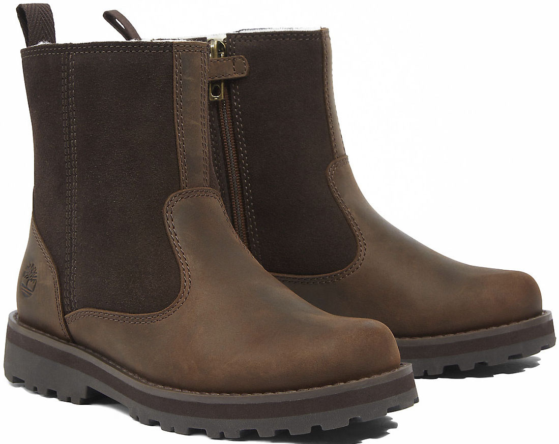 Winterstiefel TIMBERLAND "COURMA KIDMID WARM LINED BOOT", Damen, Gr. 39, dk braun, Leder, Schuhe, Stiefelette, Winterschuhe,gefüttert & wärmend