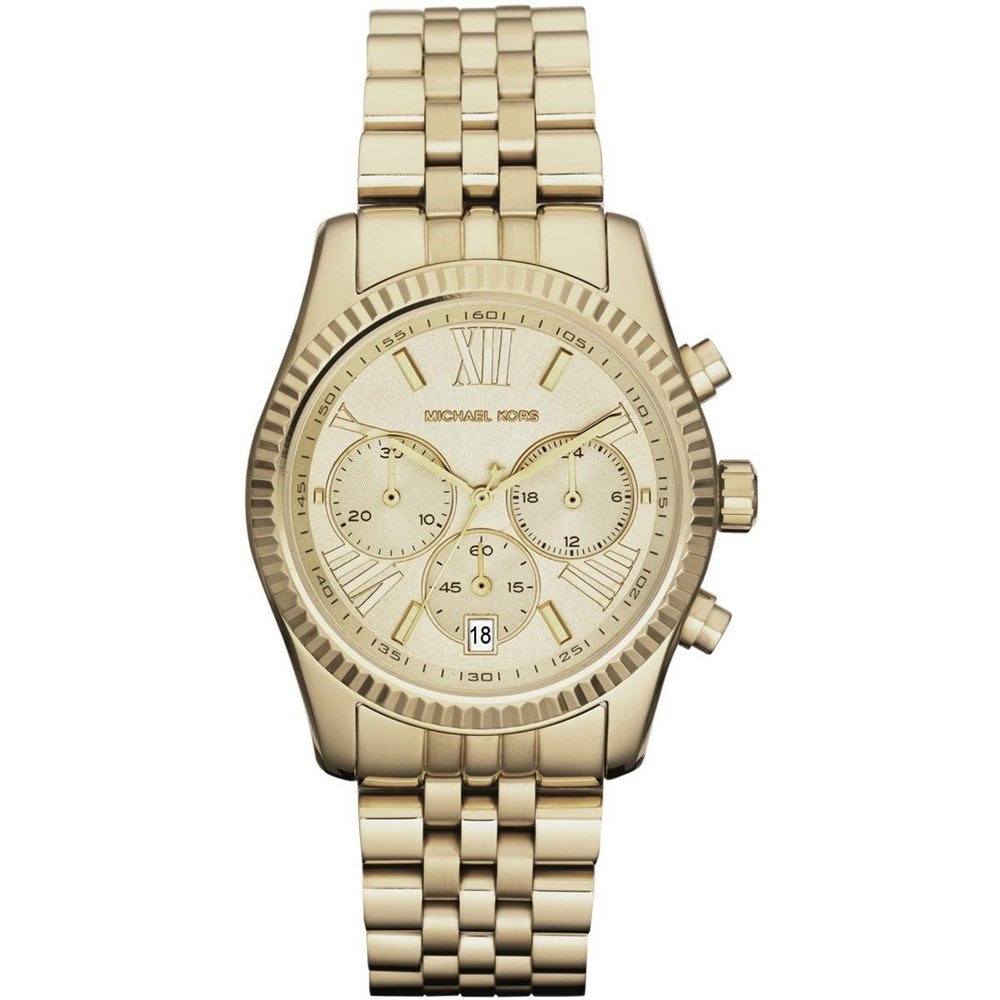 Michael Kors MK5556 Lexington Chronograph Champagner Zifferblatt Gold Pvd Damenuhr Image