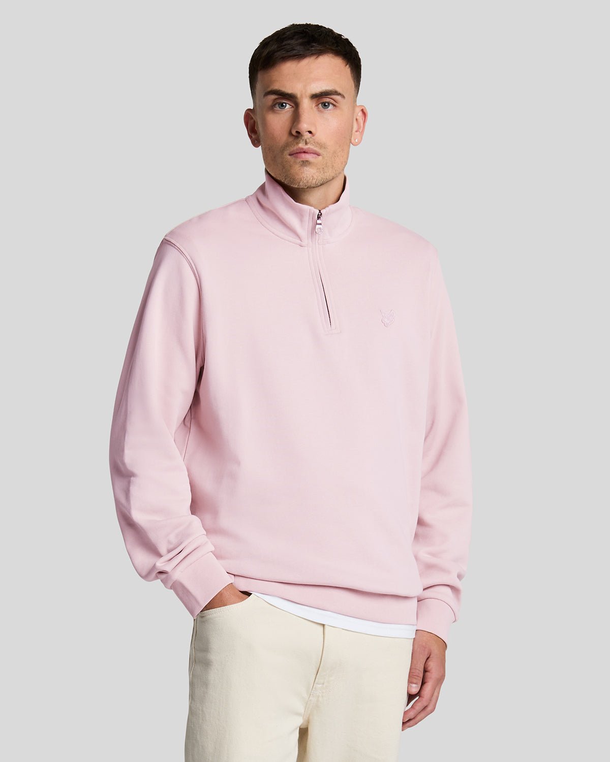 Lyle & Scott 1/4-Zip Sweatshirt - Pink Salt Image