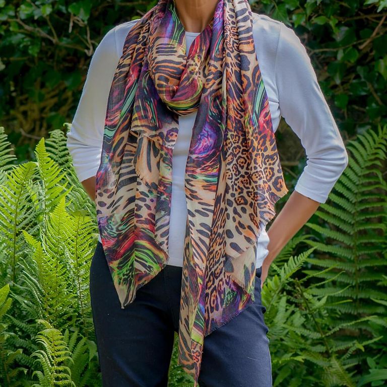Echoes Of The Wild - Red - Black Accessories Scarves