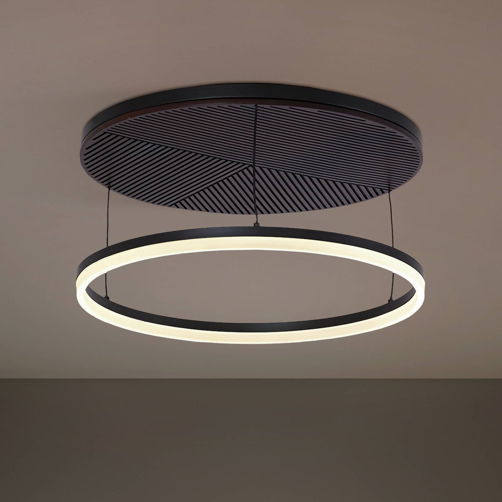 LED Deckenlampe Orven Lucande, dimmbar, schwarz, für Wohn- / Esszimmer, Metall, Modern, LED Deckenleuchte