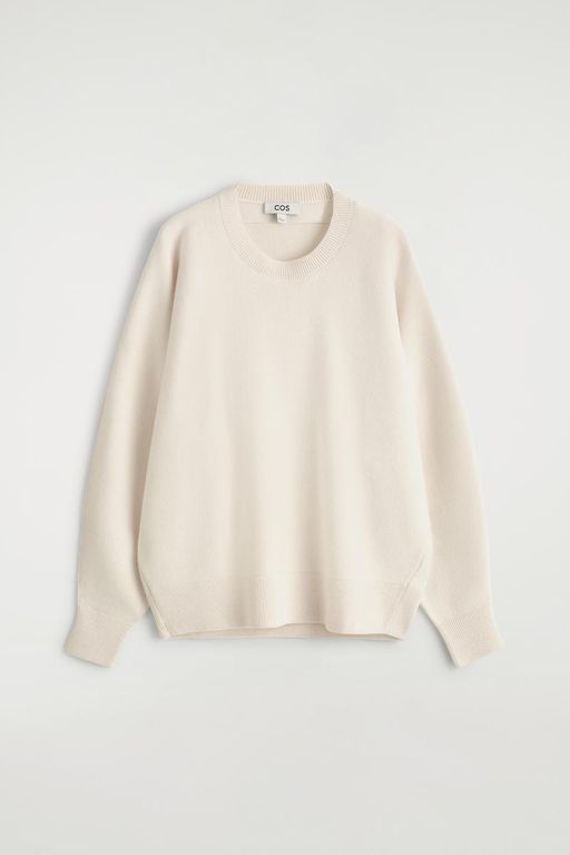 Rounded Double-Faced Wool Sweater - Natural - COS Knitwear