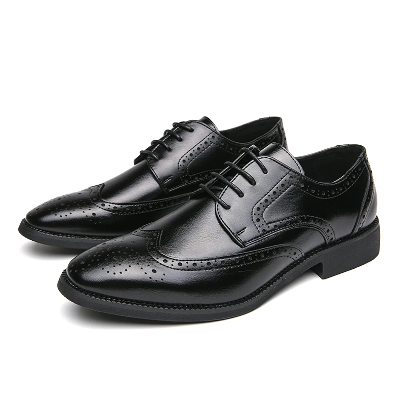 Scarpe eleganti formali da uomo in vera pelle pieno fiore Calzature casual da lavoro morbide e comode Calzature classiche da uomo