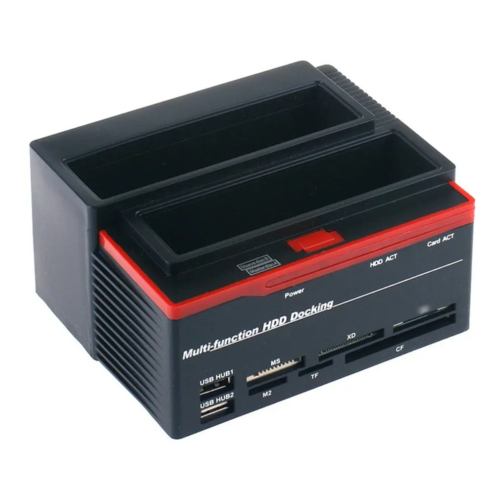Scatola per disco rigido mobile da 2,5/3,5 pollici Docking station HDD da USB a SATAI/II/III IDE Custodia per disco rigido esterno con doppia slot