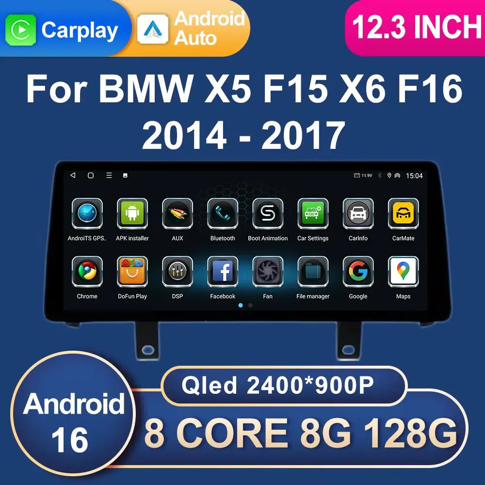 Drahtlose Carplay Android 16 Für BMW X5 F15 X6 F16 2014-2017 Auto GPS Navigation Media Stereo Radio Multimedia Player 4G DSP Image