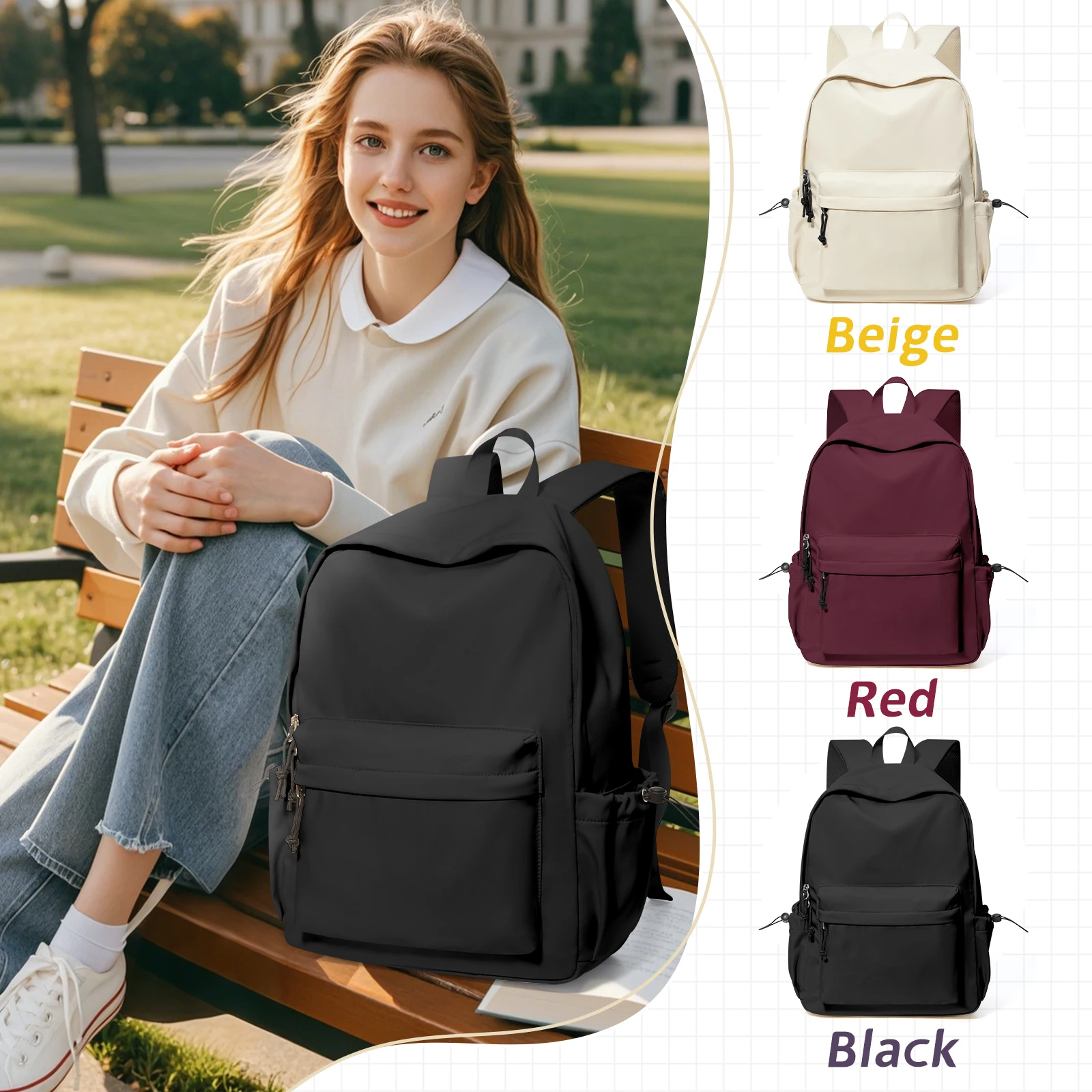 Sac à dos d'école pour filles, sac à dos pour ordinateur portable pour femmes et hommes, sac d'école pour adolescentes du collège et du secondaire, sac à dos de voyage