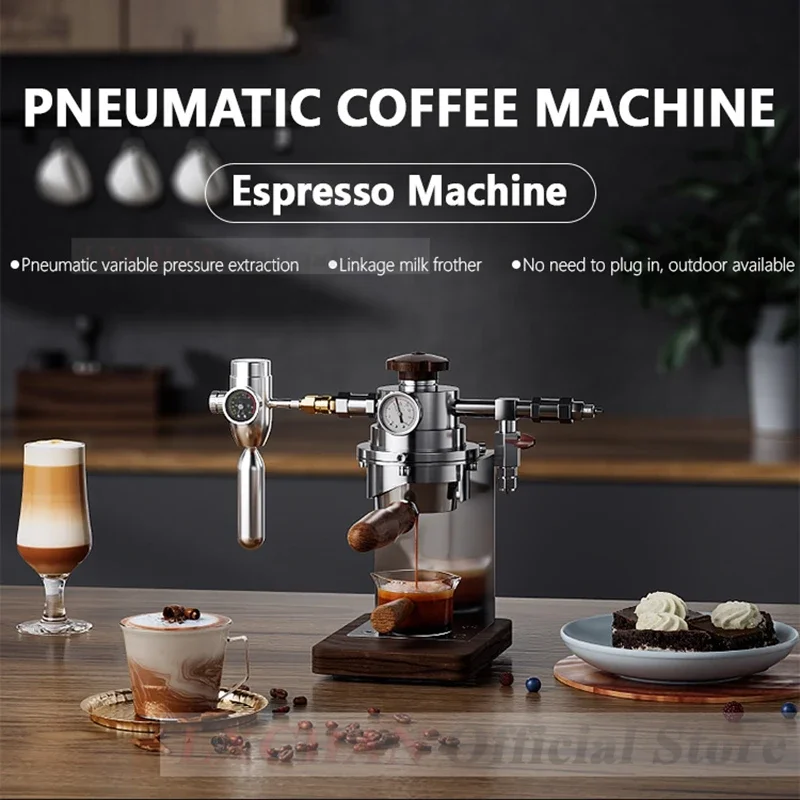 HomeWise-Machine à café pneumatique à pression variable, cafetière domestique, cafetière expresso manuelle avec porte-filtre de 58mm