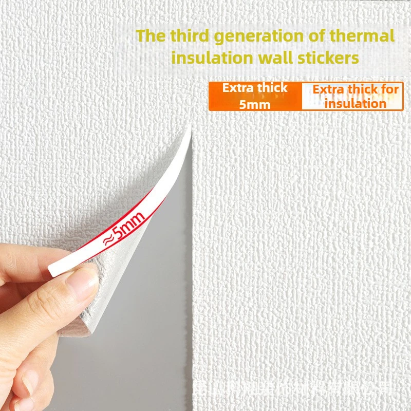 50 cm x 5 m selbstklebende Thermo-Wandpaneele – dicke SXP-Schaumstoffisolierung für Bettwände, Kälteschutz – feuchtigkeitsbeständig – Zuhause Image