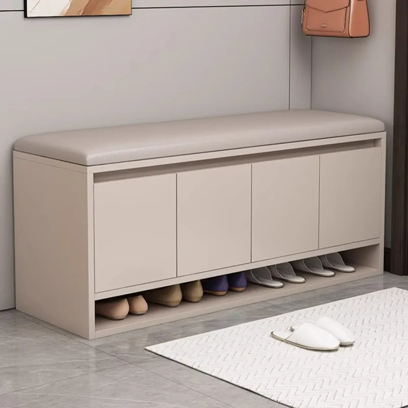 Schuhaufbewahrungsbank mit gepolstertem Sitz, Eingangsbereich, Schuhschrank, Organizer, Flur, Schuhregal, Schlafzimmer, Aufbewahrungshocker, 2/3/4 Türen