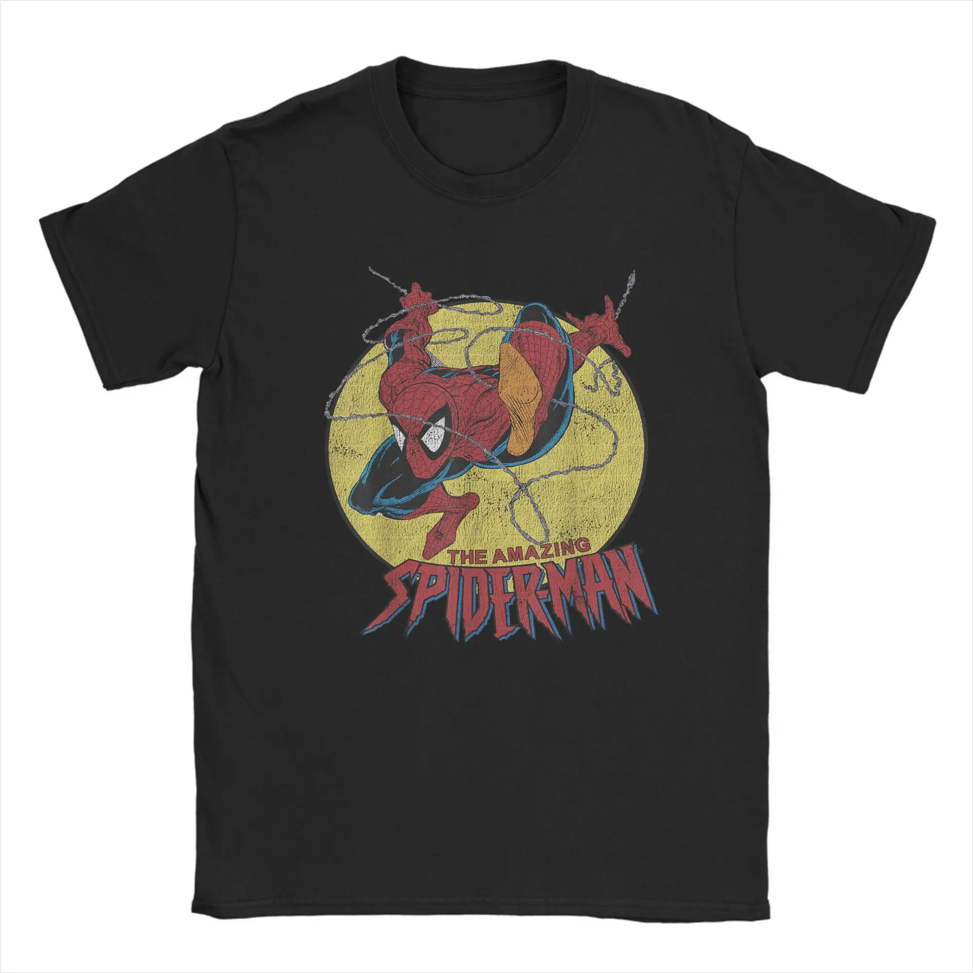 Men T-Shirts The Amazing Spider-Man Jump Logo Novelty Pure Cotton Tee Shirt Short Sleeve T Shirt O Neck Clothes Gift Idea